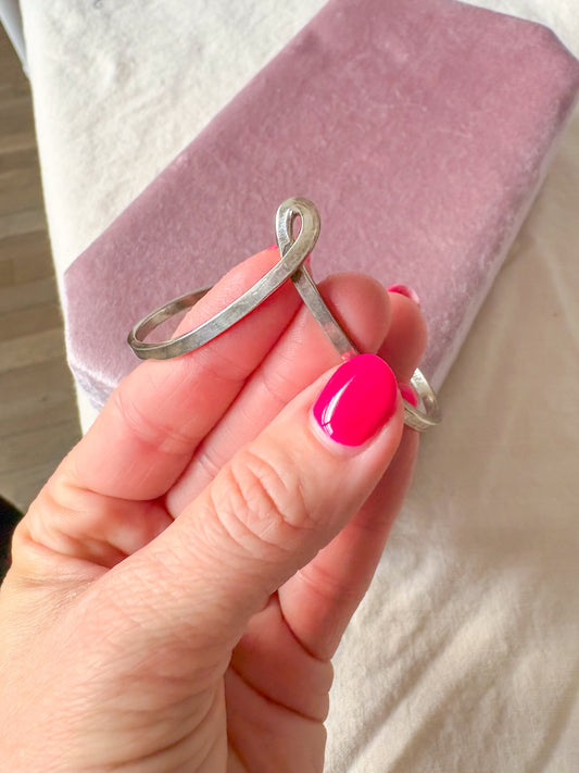 Vintage Open Bangle Sterling Silver Bracelet, circa 1990s