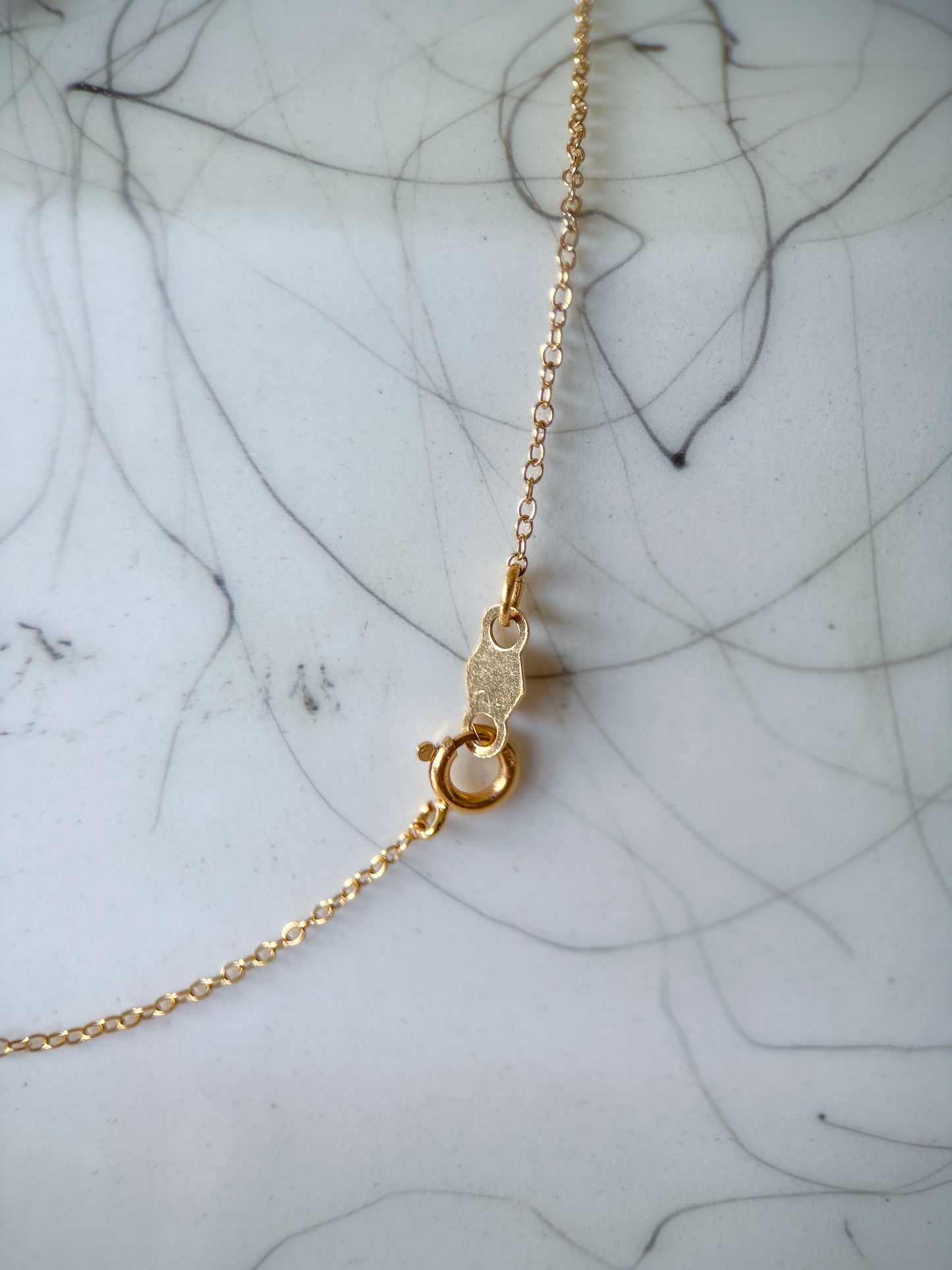 Vintage Pearl 14k Yellow Gold Charm with 15 Inch Chain