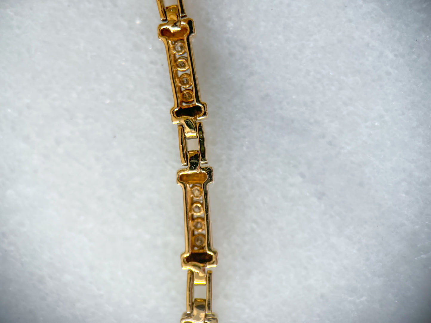 Vintage Natural Diamond 14k Yellow Gold 8 Inch Bracelet