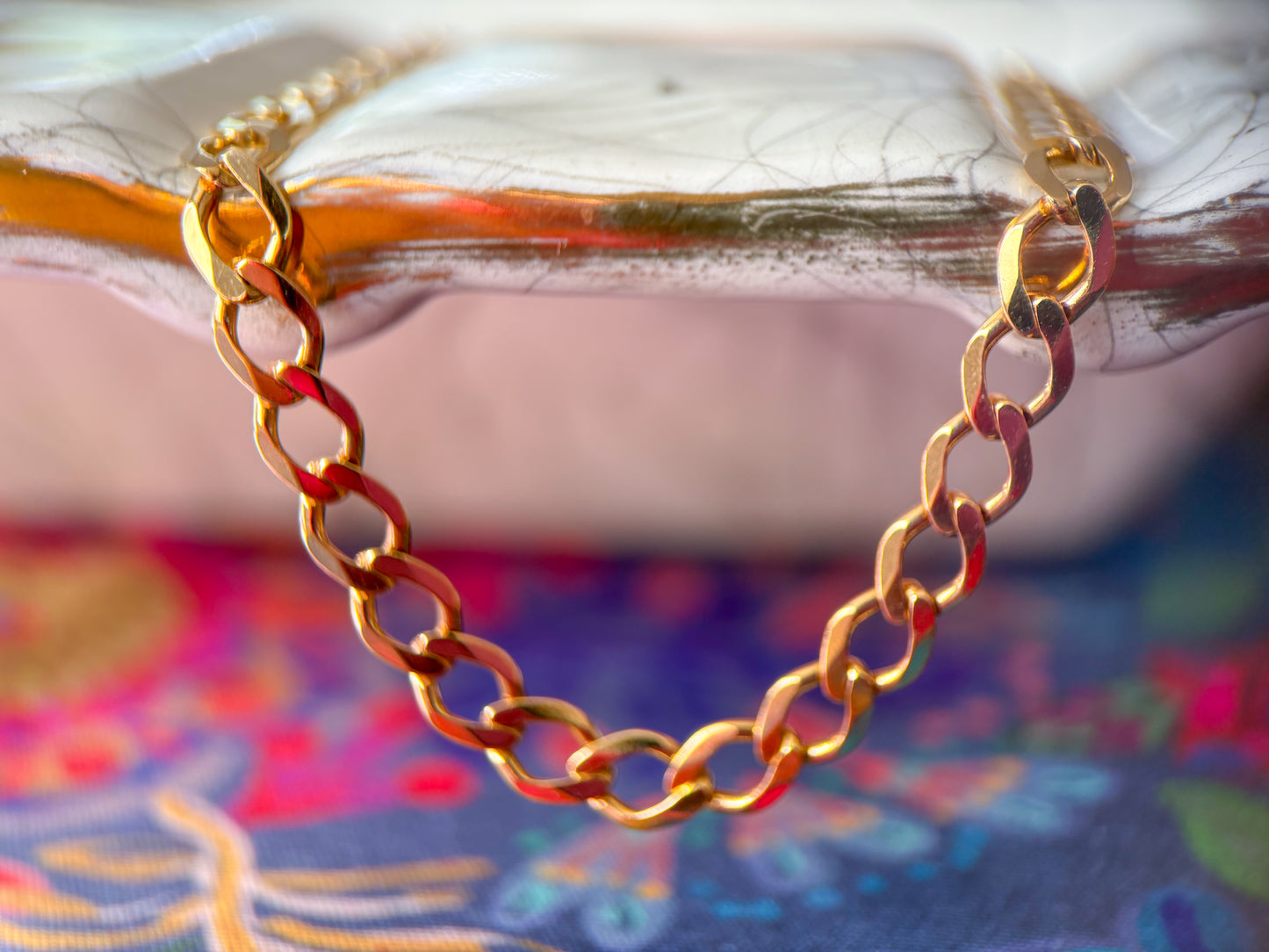 Vintage Curb Chain 18k Yellow Gold 20.5 Inch Necklace