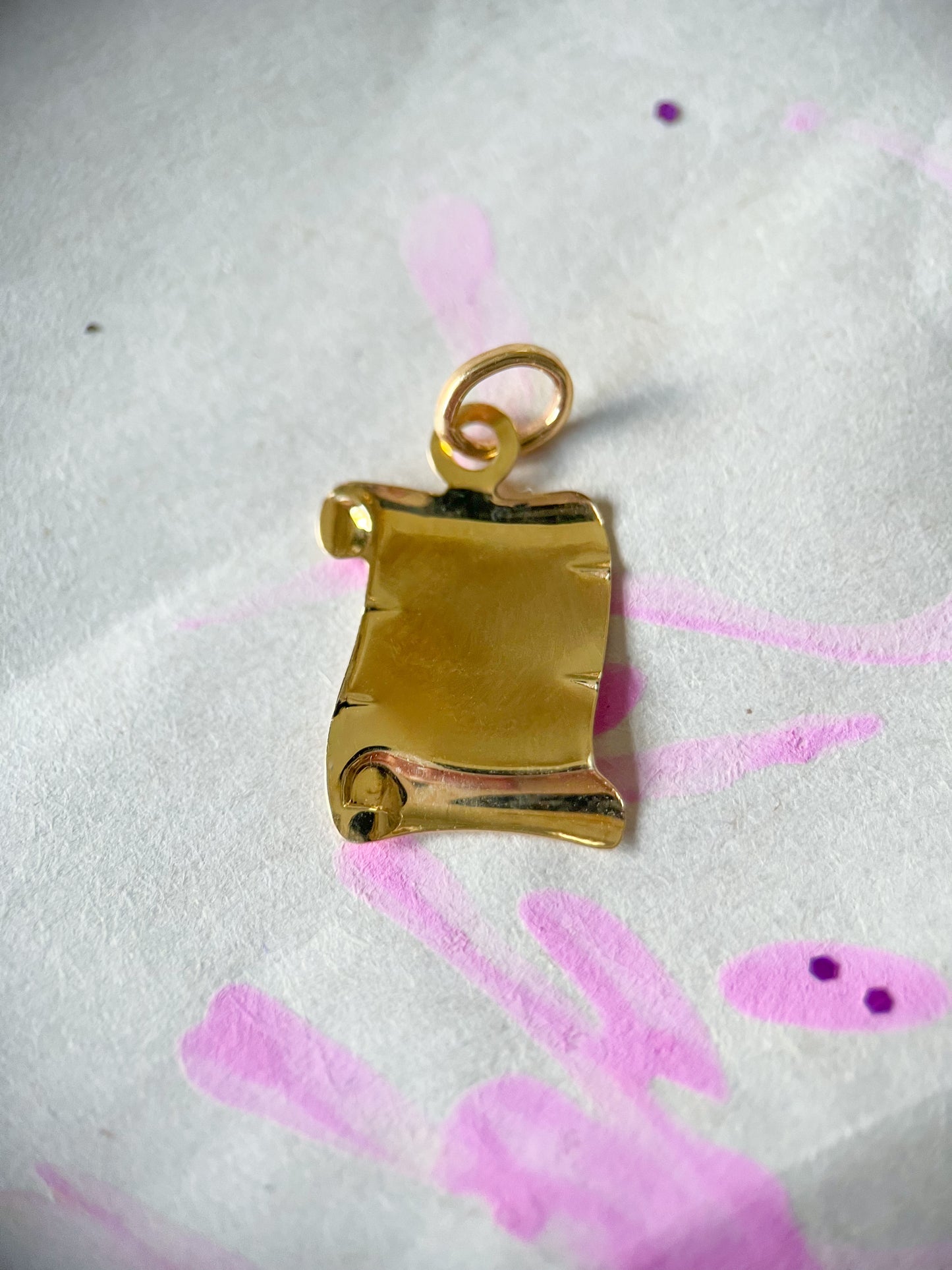 Vintage "J" on a Scroll 14k Yellow Gold Initial Charms