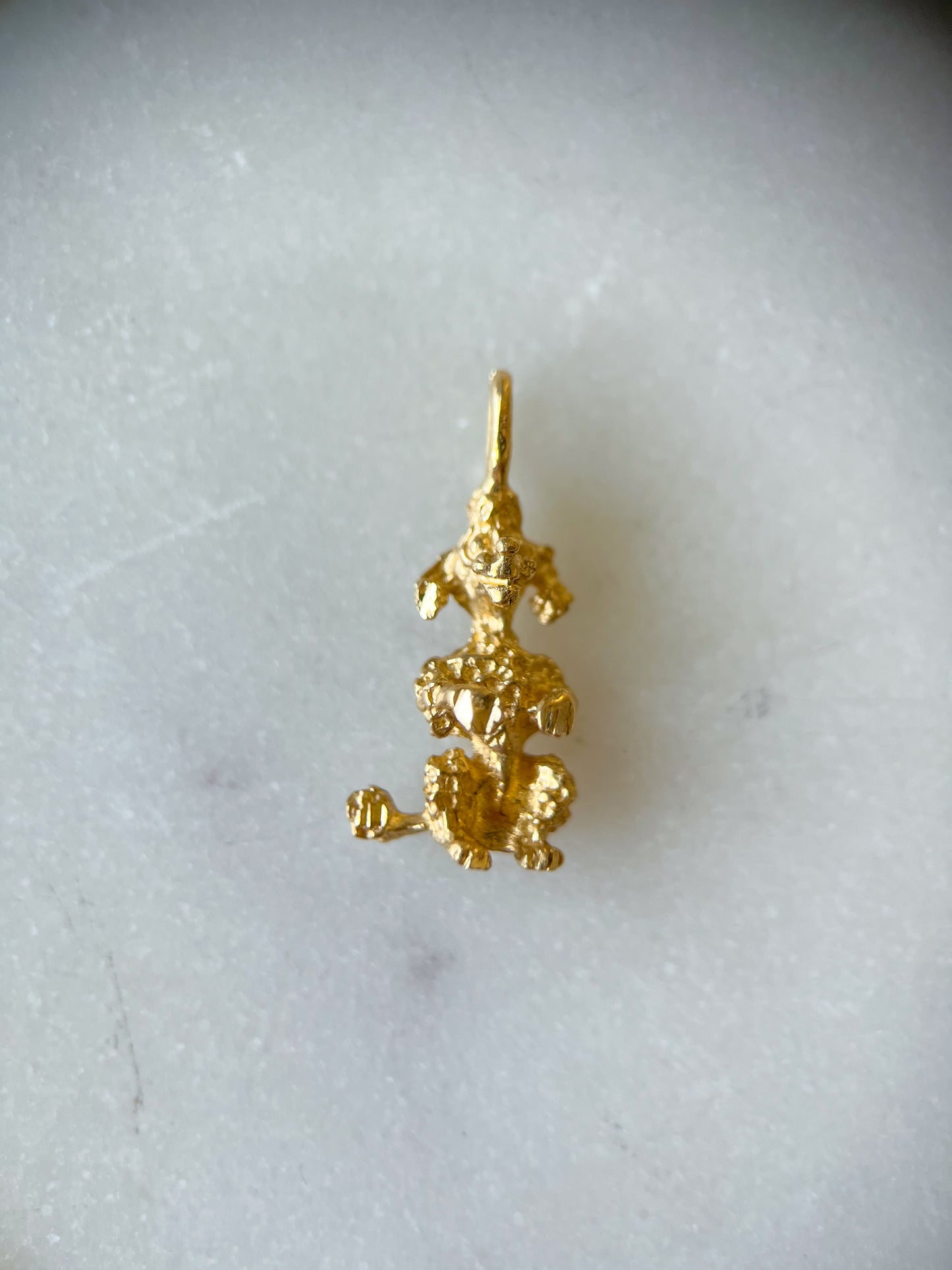 Vintage Poodle 14k Yellow Gold Dog Charm