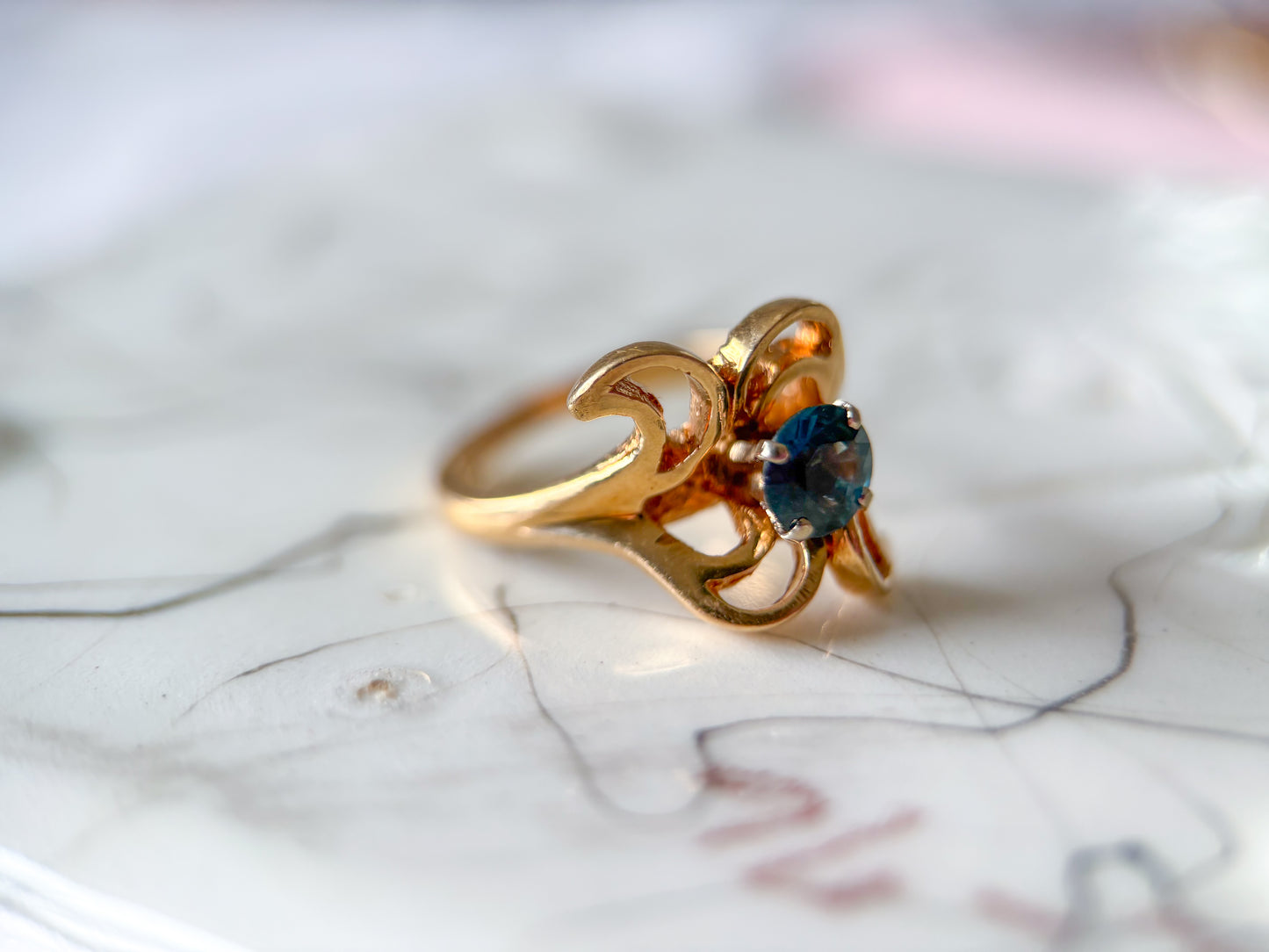 Various Vintage Natural Topaz 14k Yellow Gold Rings
