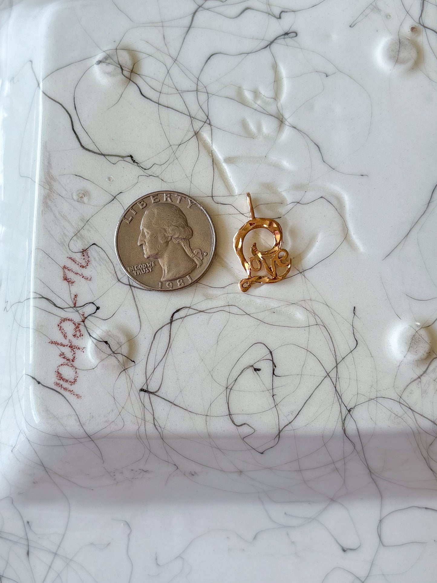 Vintage “Love” 14k Yellow Gold Charm