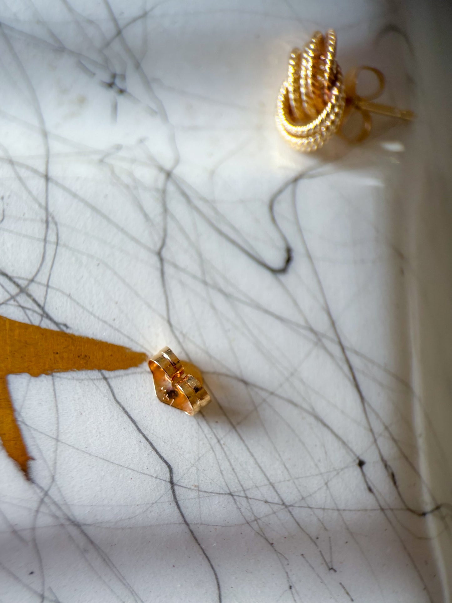 Vintage Small Knot 14k Yellow Gold Stud Earrings