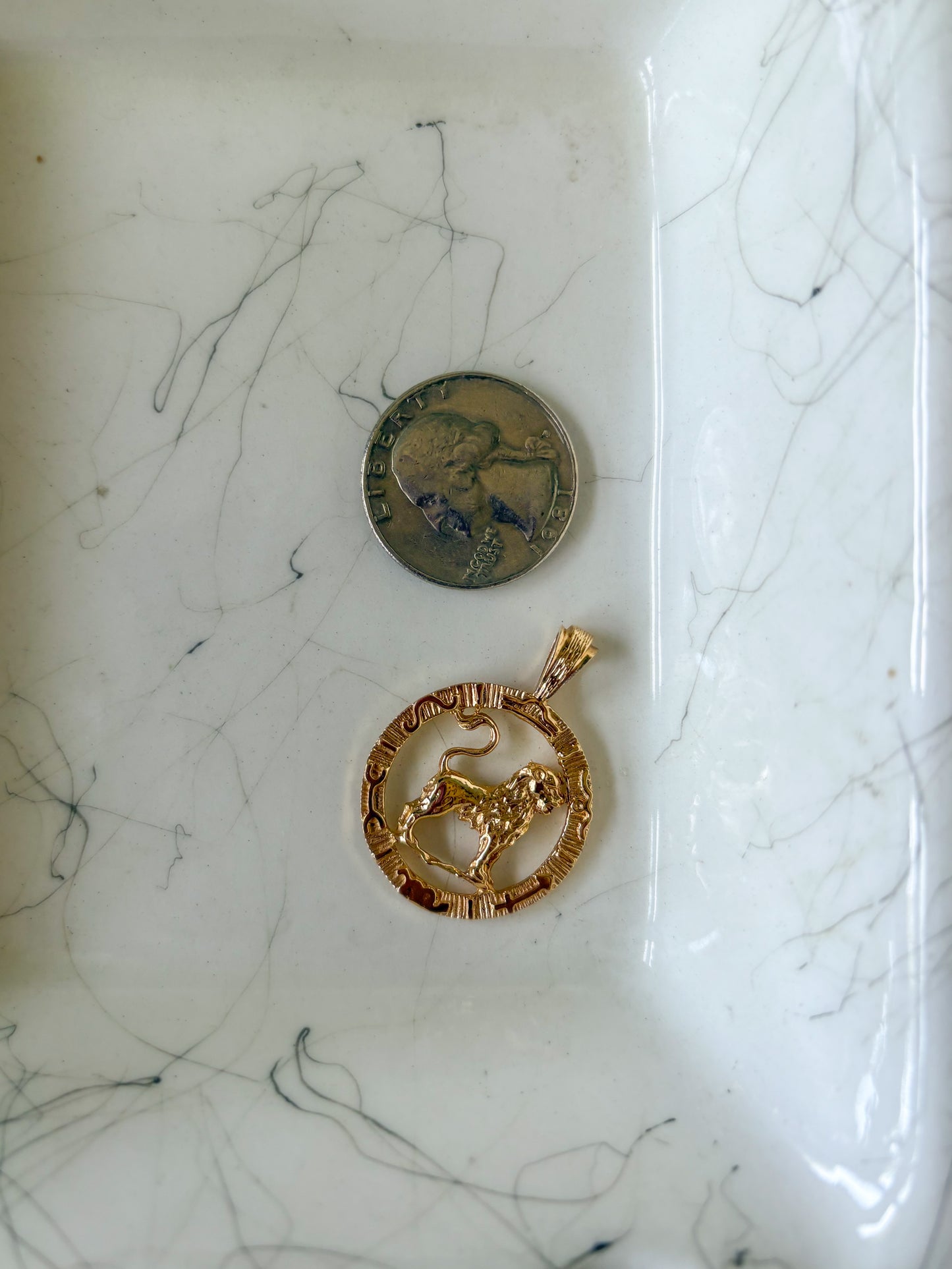 Vintage Leo Zodiac Sign 14k Yellow Gold Charm