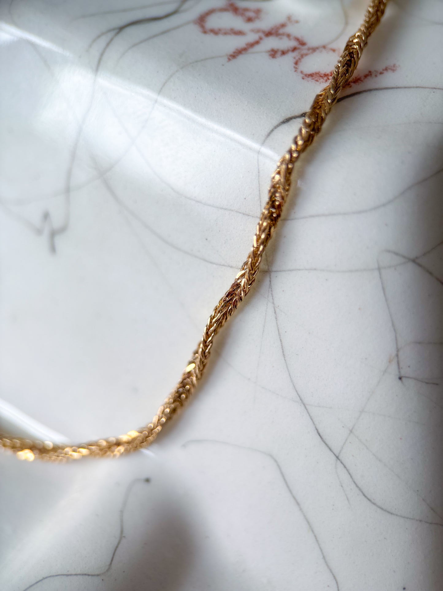 Vintage Twisted Chain 14k Yellow Gold 18 Inch Necklace