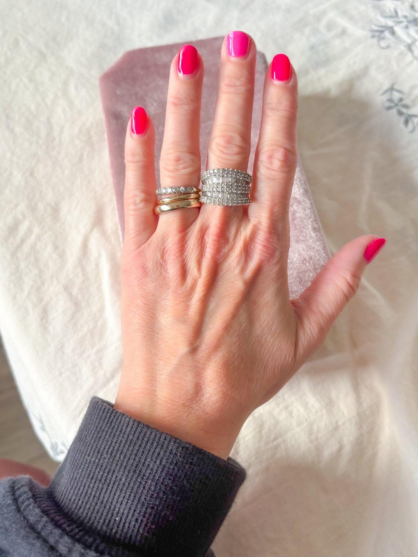 Vintage Natural Diamond 10k Yellow Gold Statement Ring