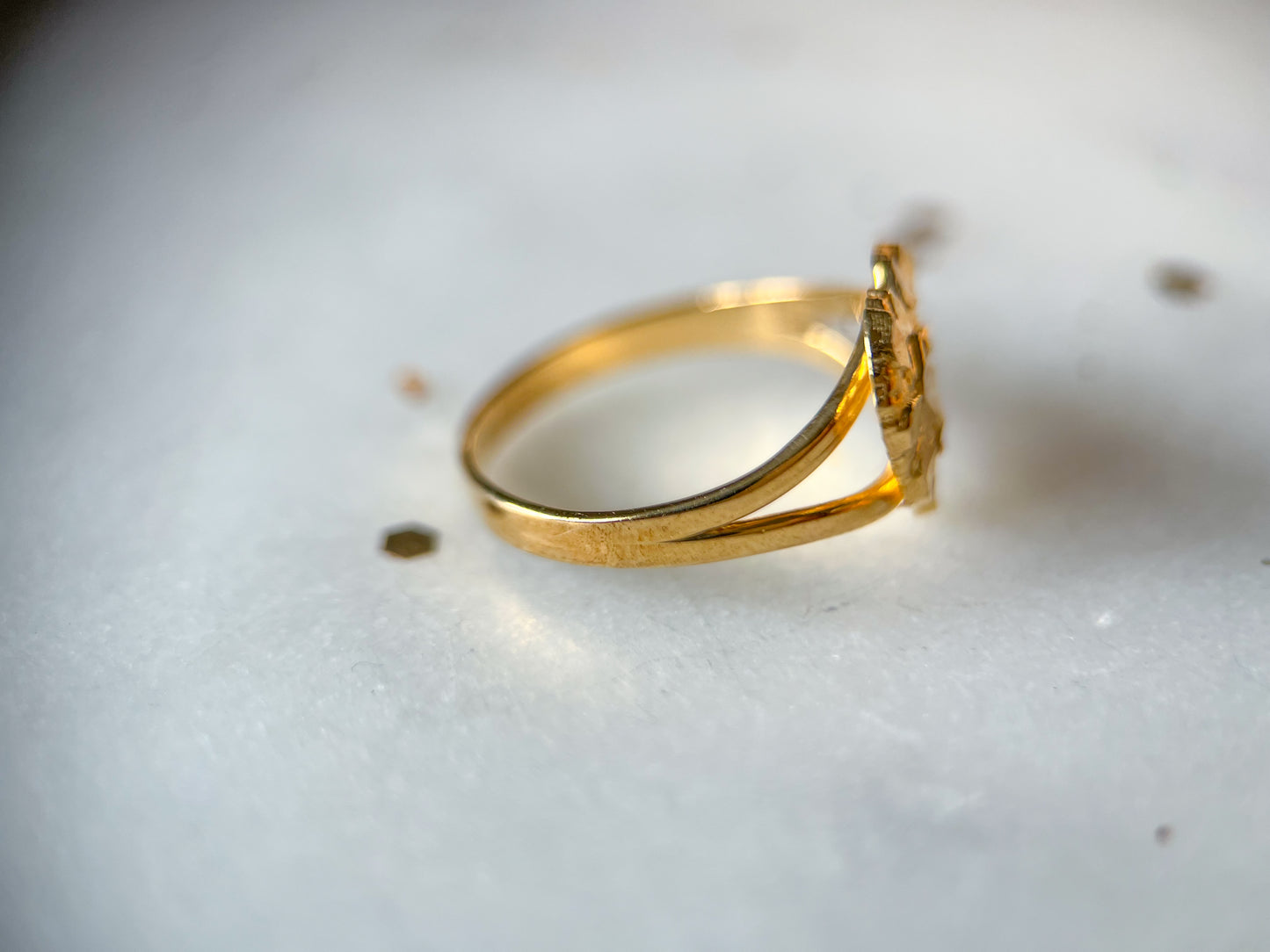 Vintage Heart Nugget 10k Yellow Gold Ring