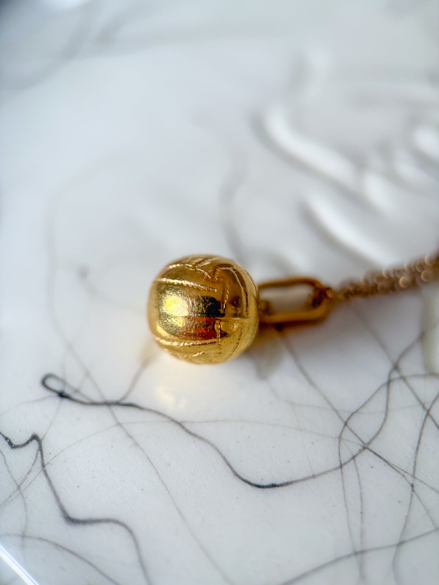 Vintage Volley Ball 18k Yellow Gold Charm