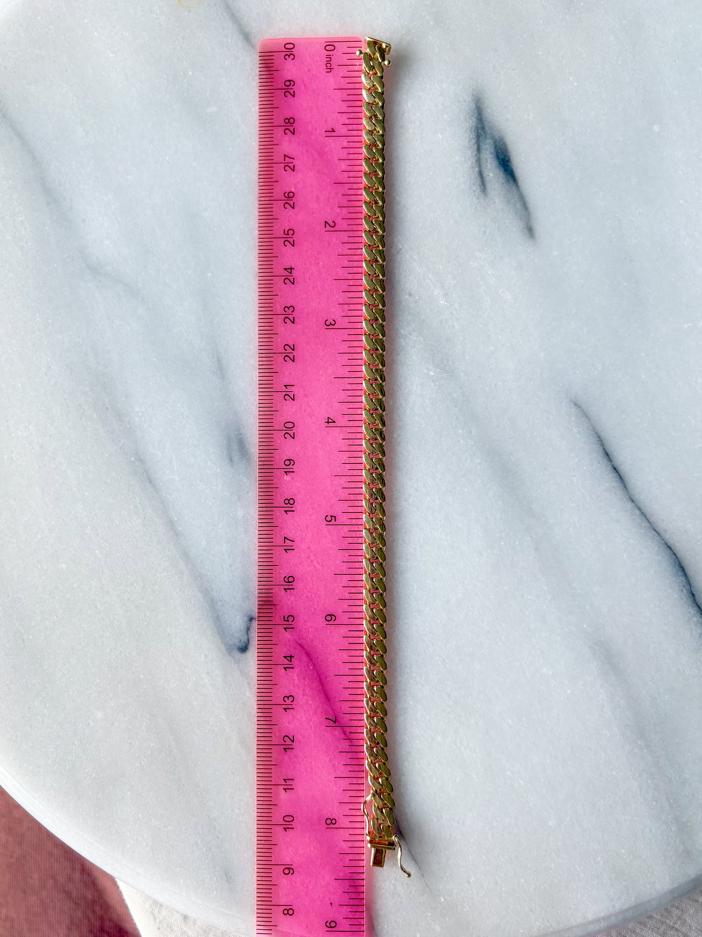 Vintage Curb Link 10k Yellow Gold 8 Inch Bracelet