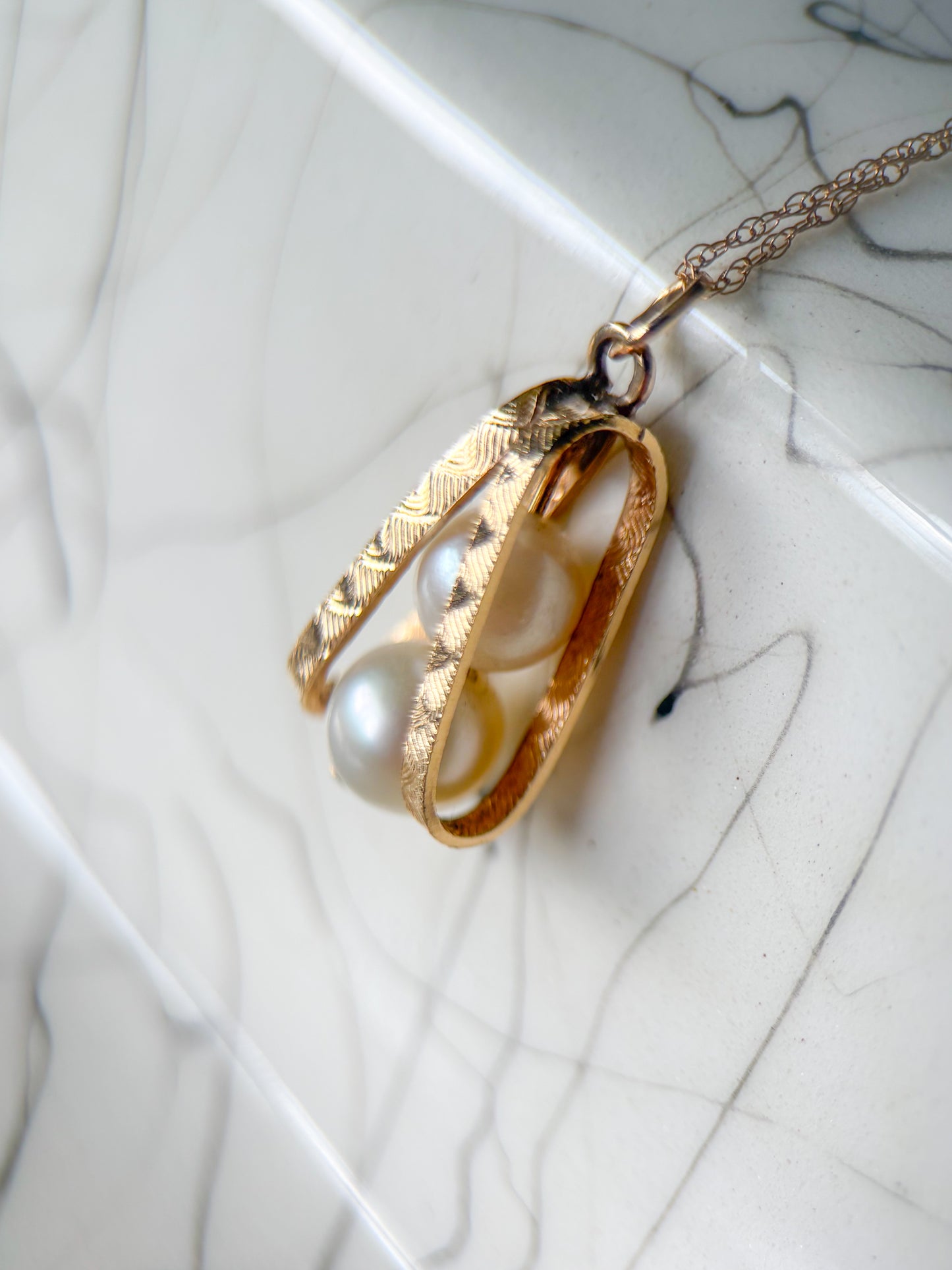 Vintage Pearl 14k Yellow Gold Charm