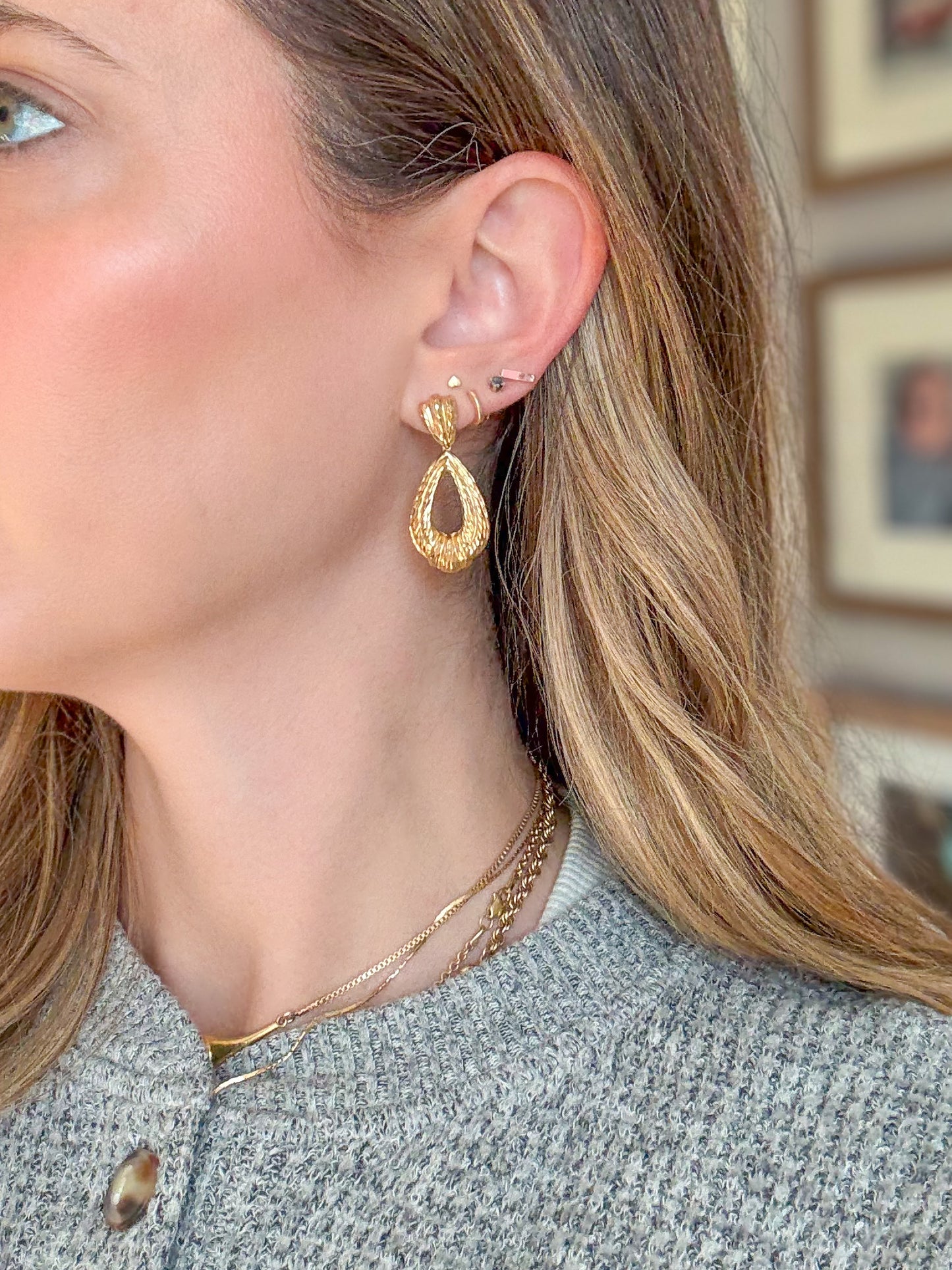 Vintage 14k Yellow Gold Dangle Drop Earrings