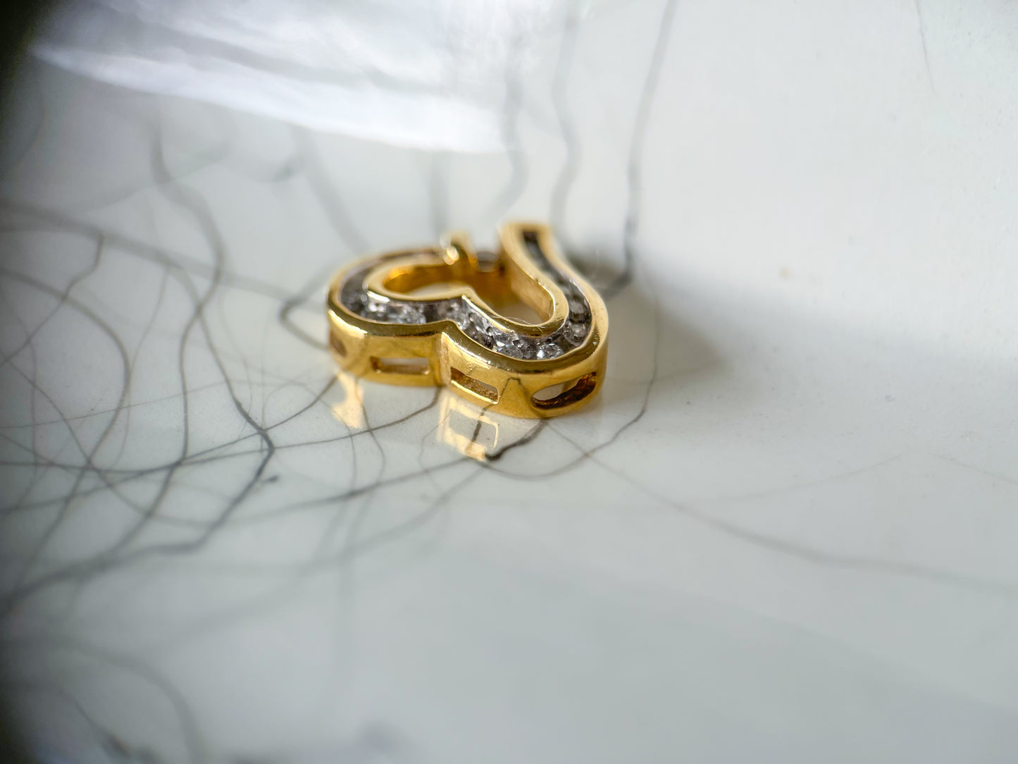 Vintage Natural Diamond Hearts 14k Yellow Gold Charms