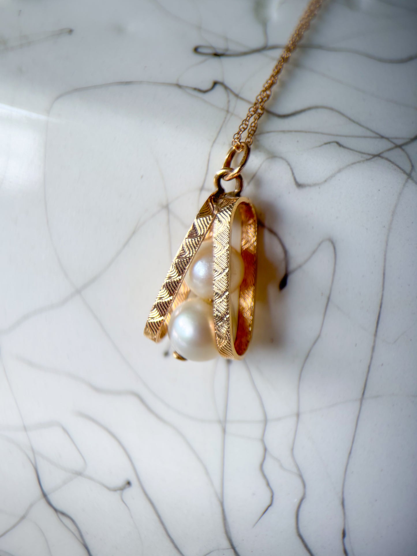 Vintage Pearl 14k Yellow Gold Charm