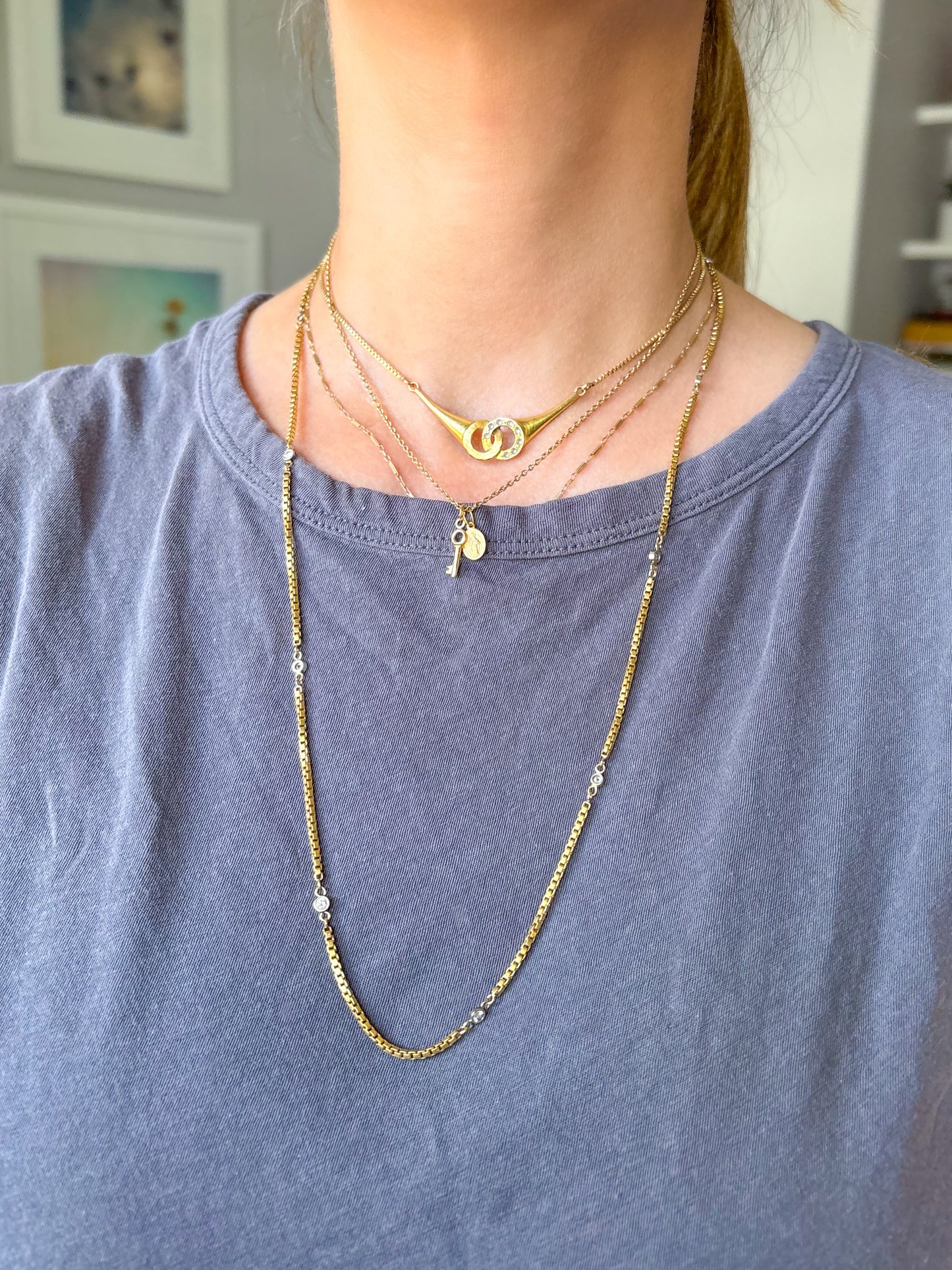 Vintage Mini Key 14k Yellow Gold Charm