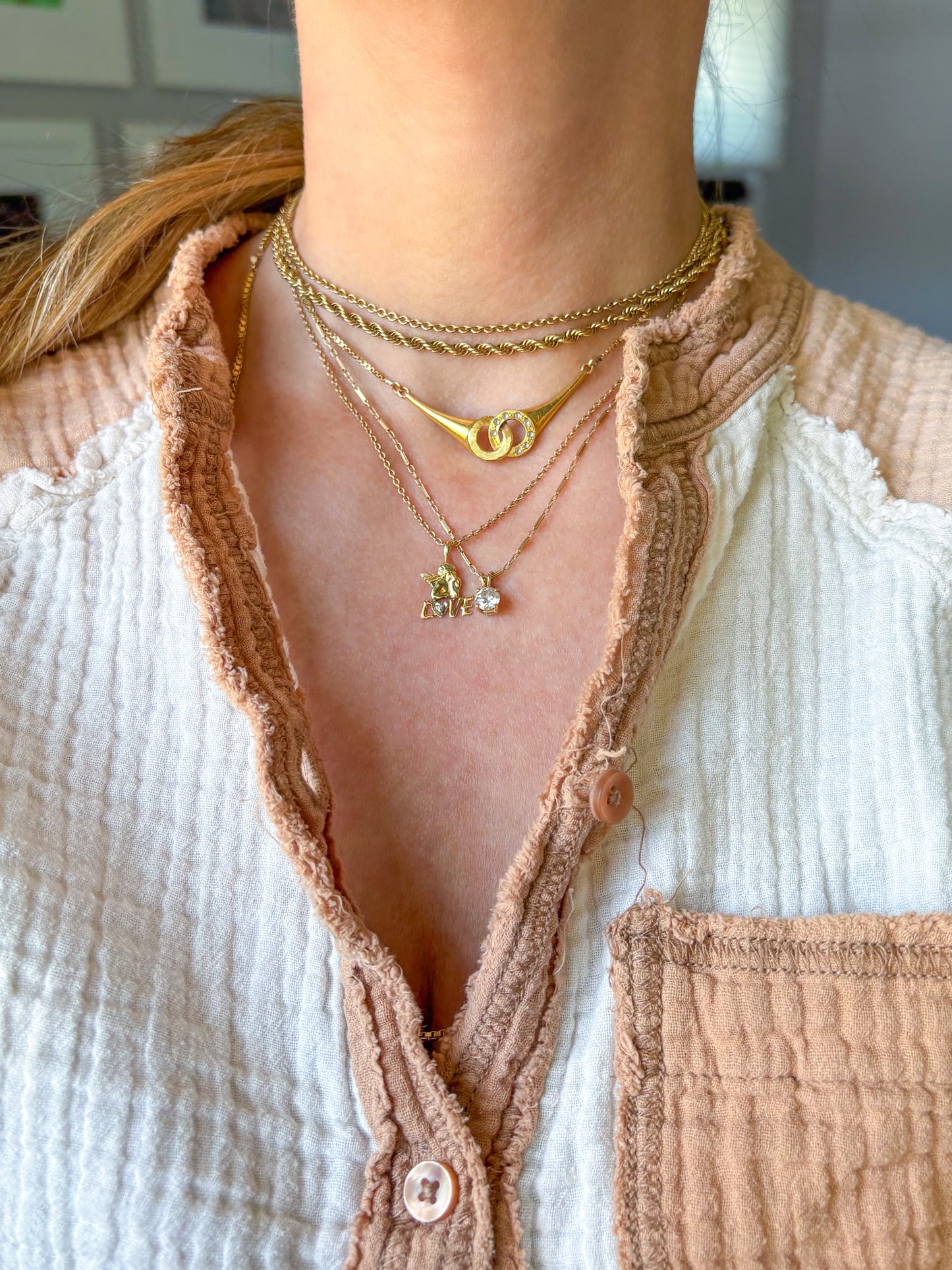 Vintage Cupid “Love” 10k Yellow Gold Charm