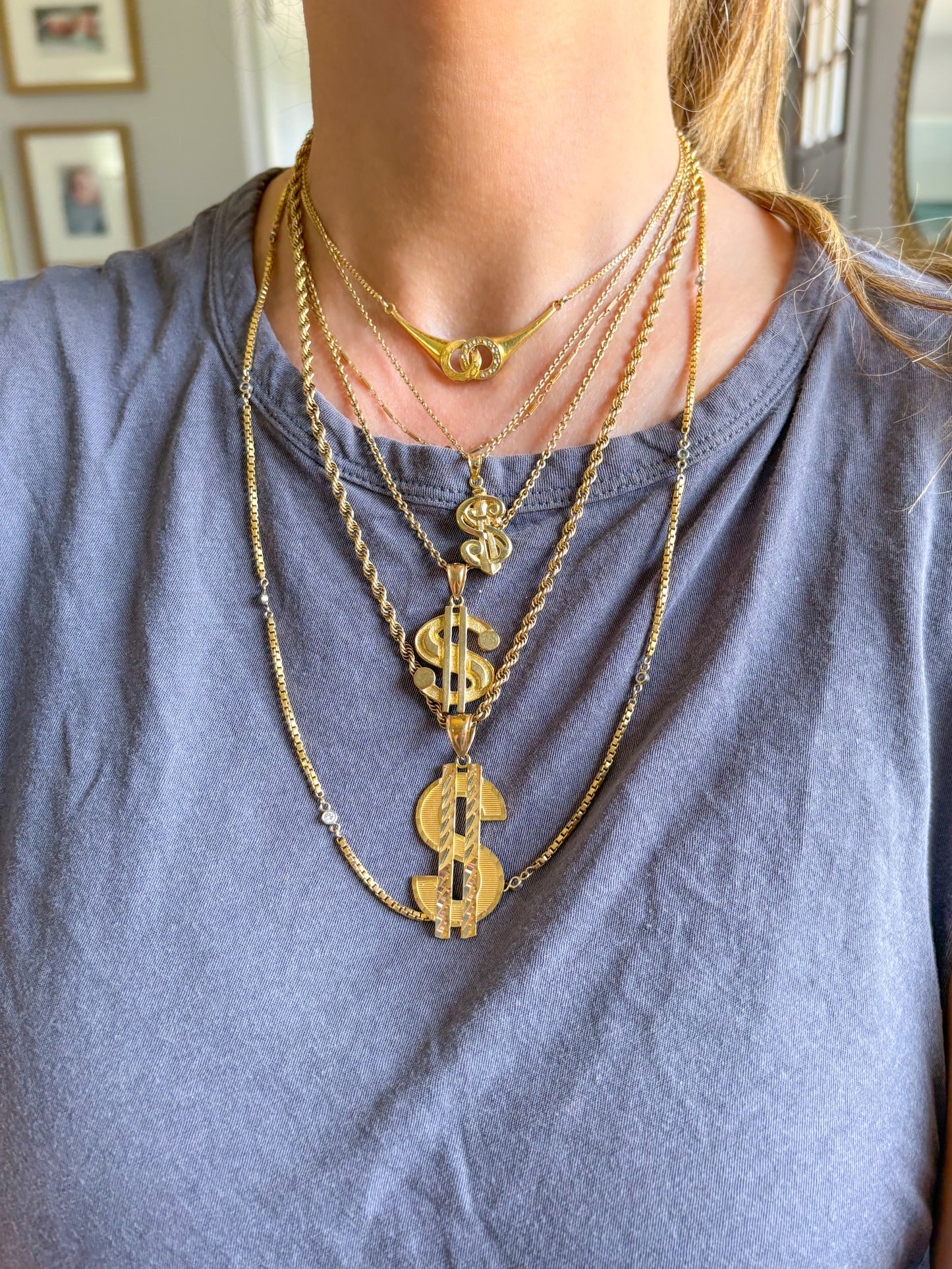 Various Dollar Sign 10k Yellow Gold Charms
