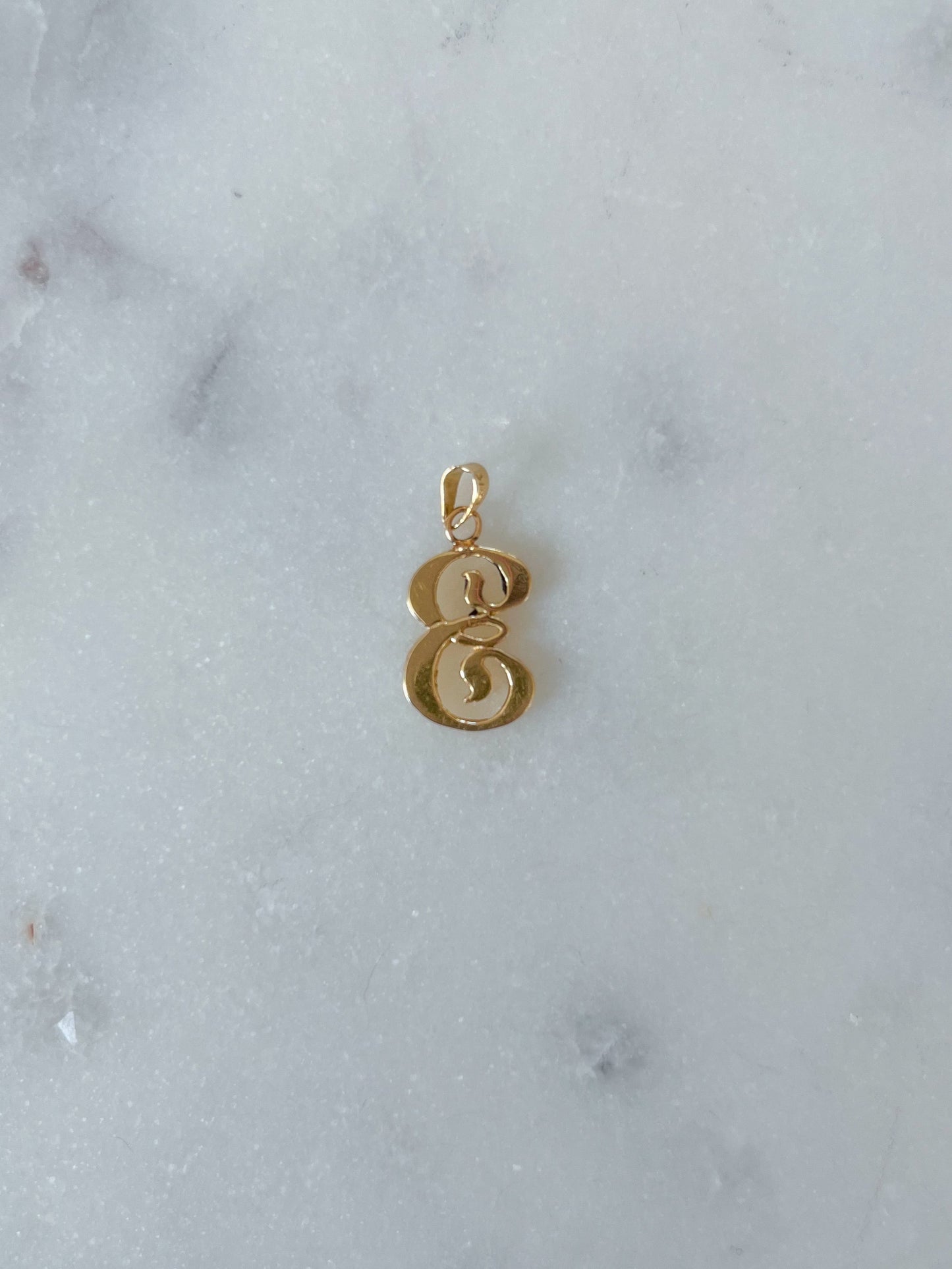 Vintage Letter "E" 14k Yellow Gold Charm