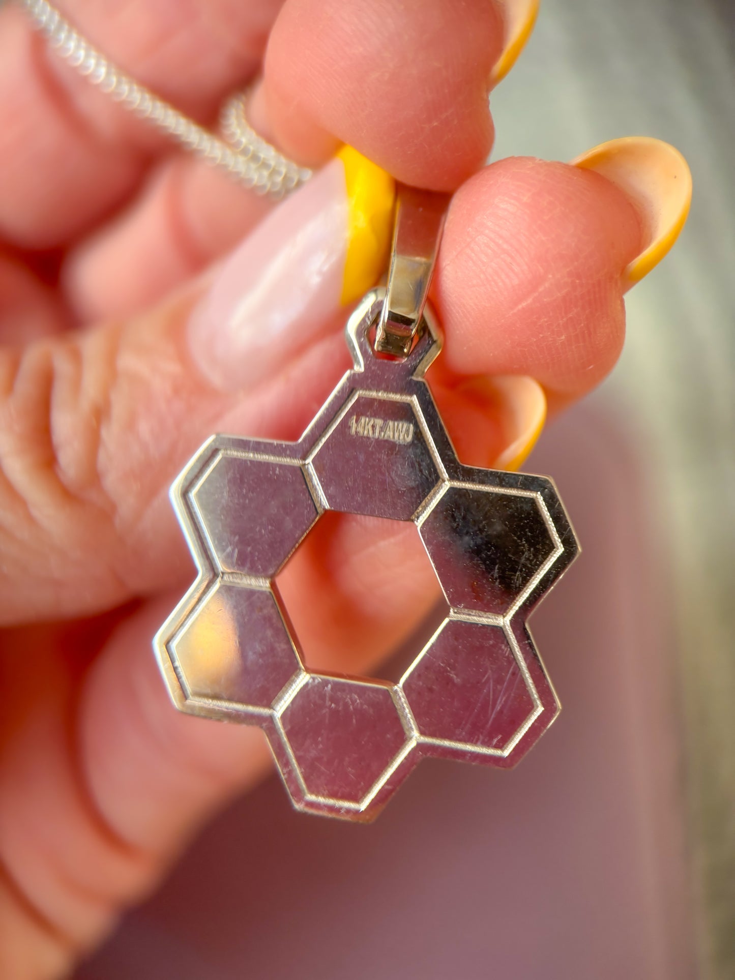 Vintage 14k White Gold Large Star of David Charm