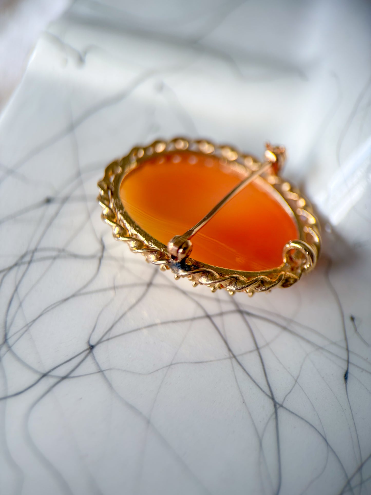 Various Vintage 14k Yellow Gold Cameo Brooches