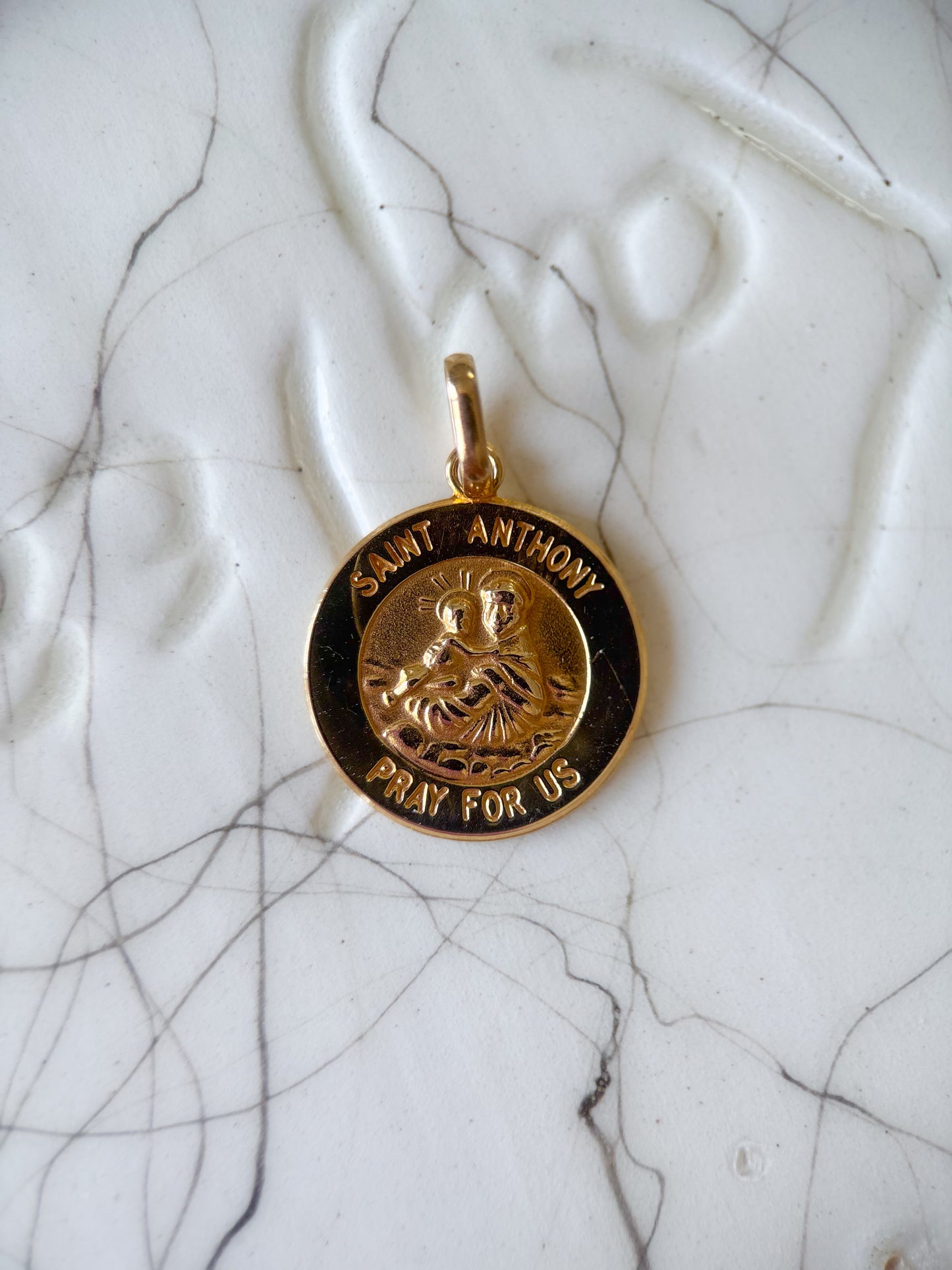 Vintage Saint Anthony 14k Yellow Gold Charm