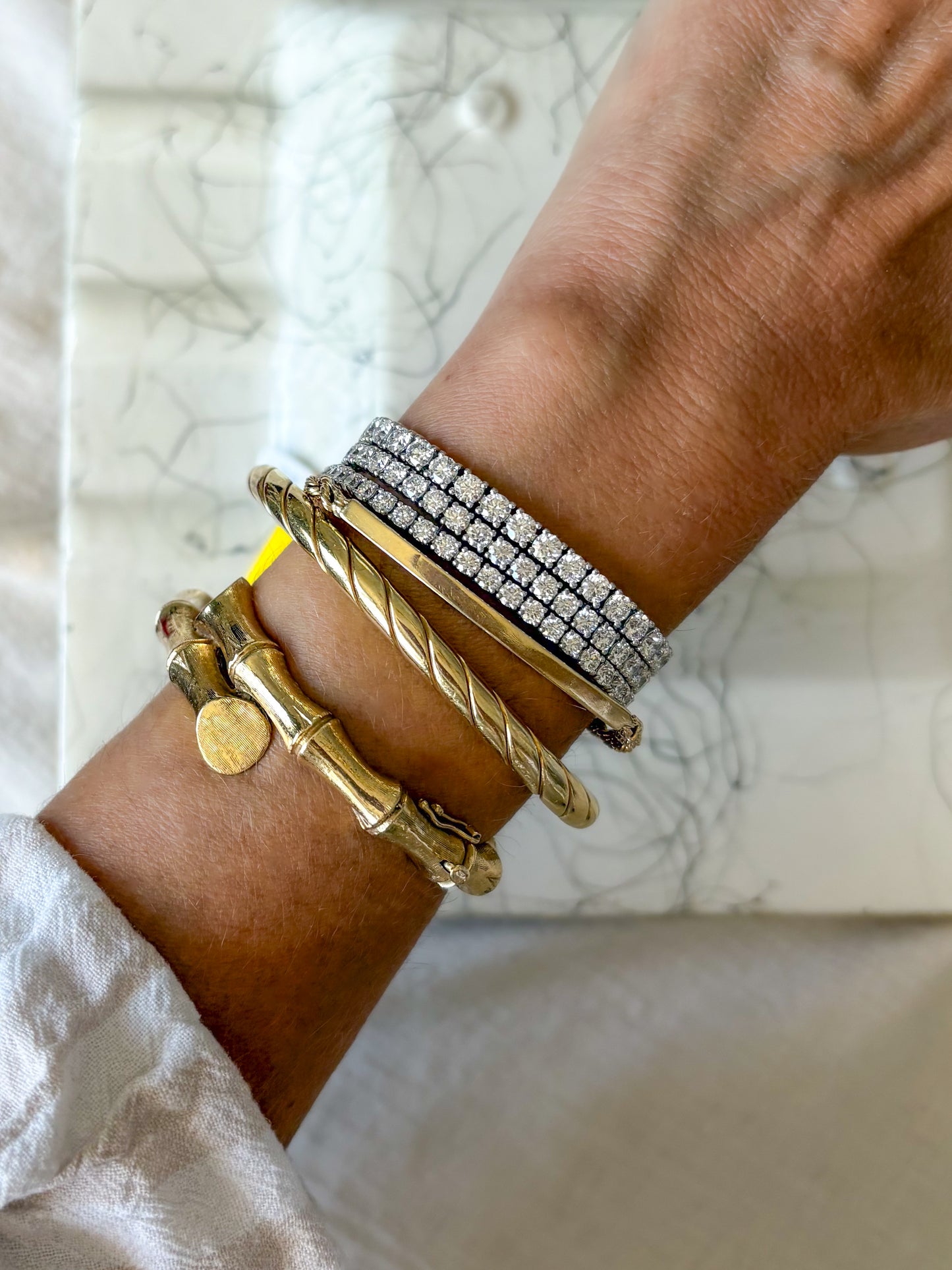 Lab Grown Round Diamond 14k White Gold 5 Carat Tennis Bracelet