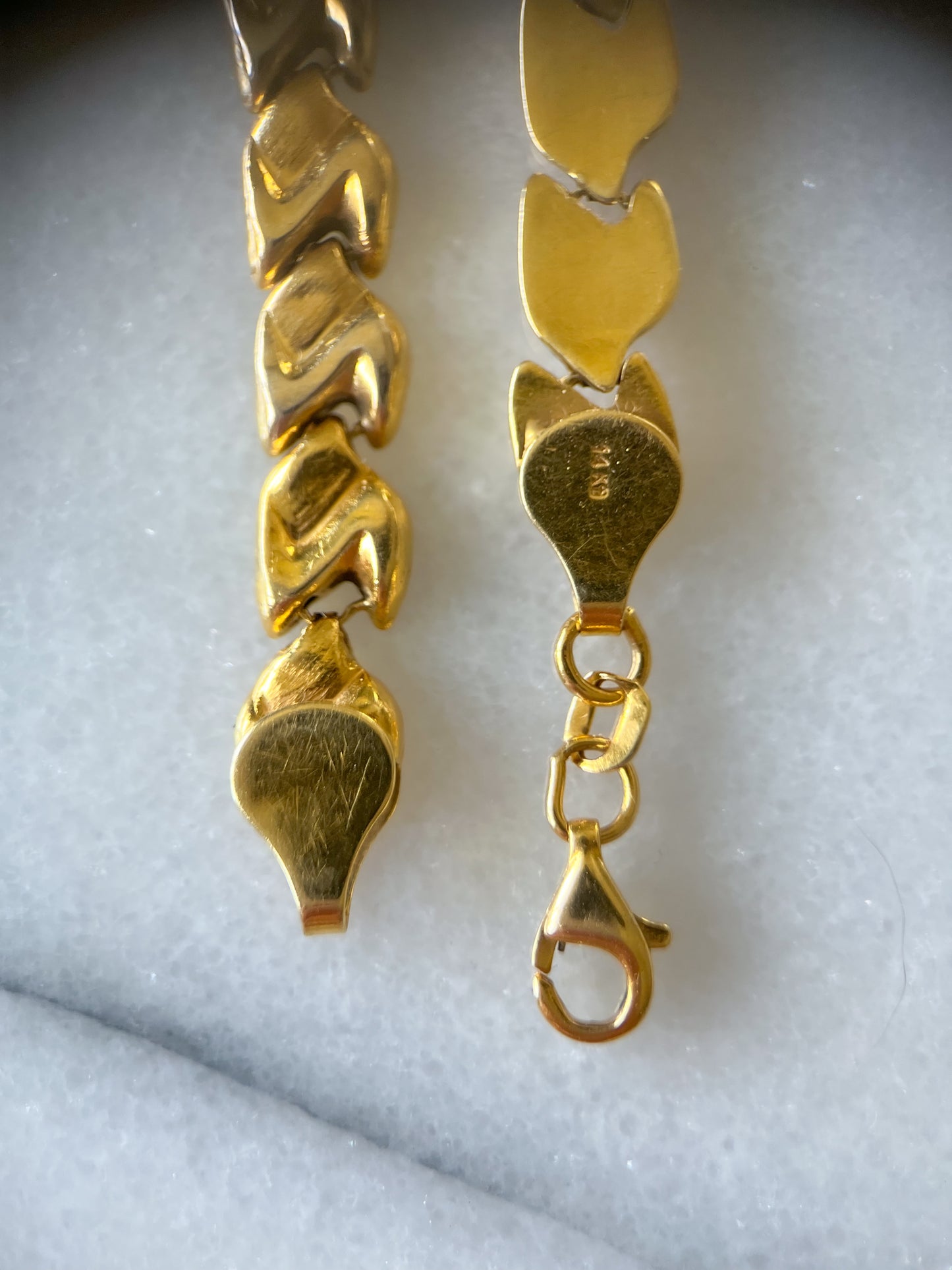 Vintage 14k Yellow Gold Link 8.5 Inch Bracelet