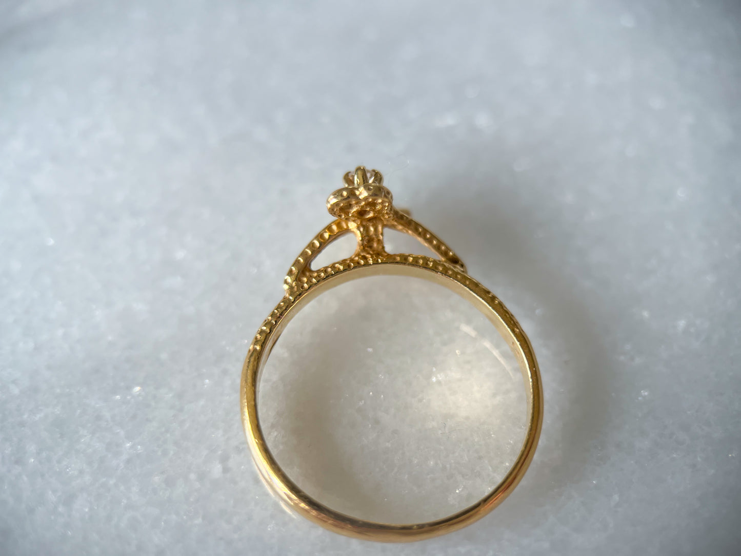 Vintage Natural Diamond 14k Yellow Gold Ring
