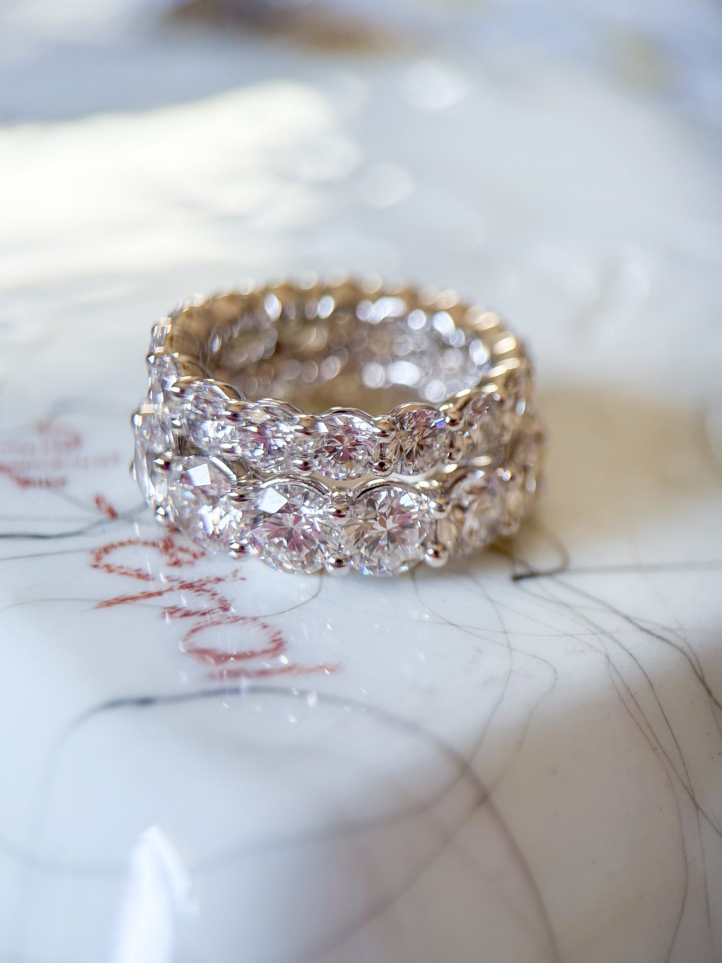 Lab Grown Diamond 14k White Gold Round 9 Carat Eternity Band