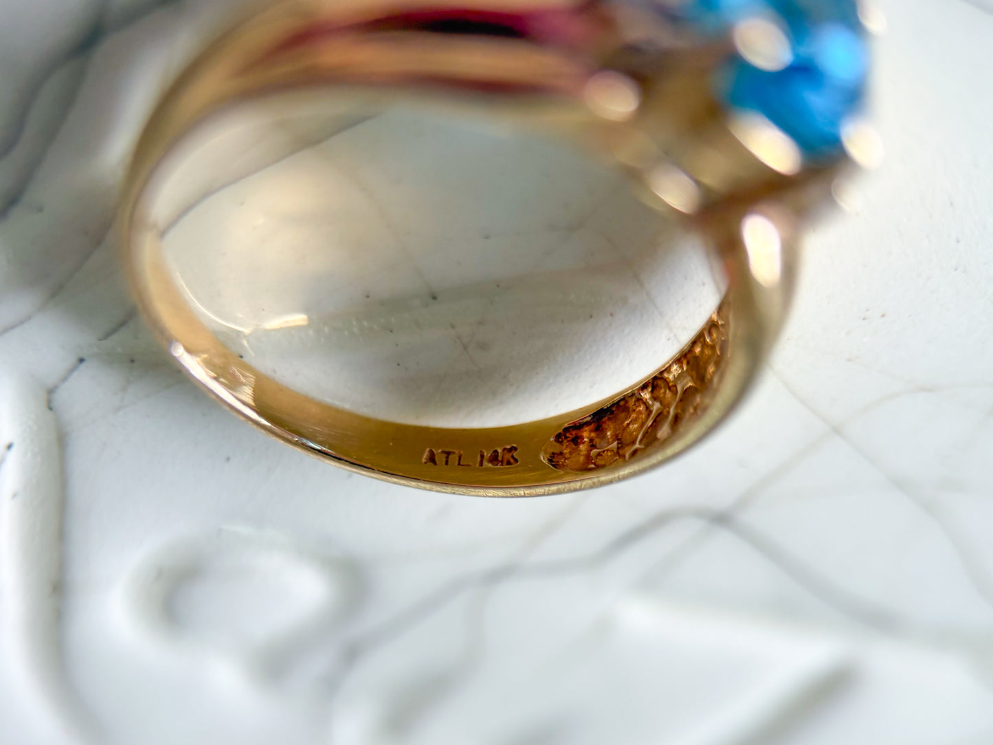 Various Vintage Natural Topaz 14k Yellow Gold Rings