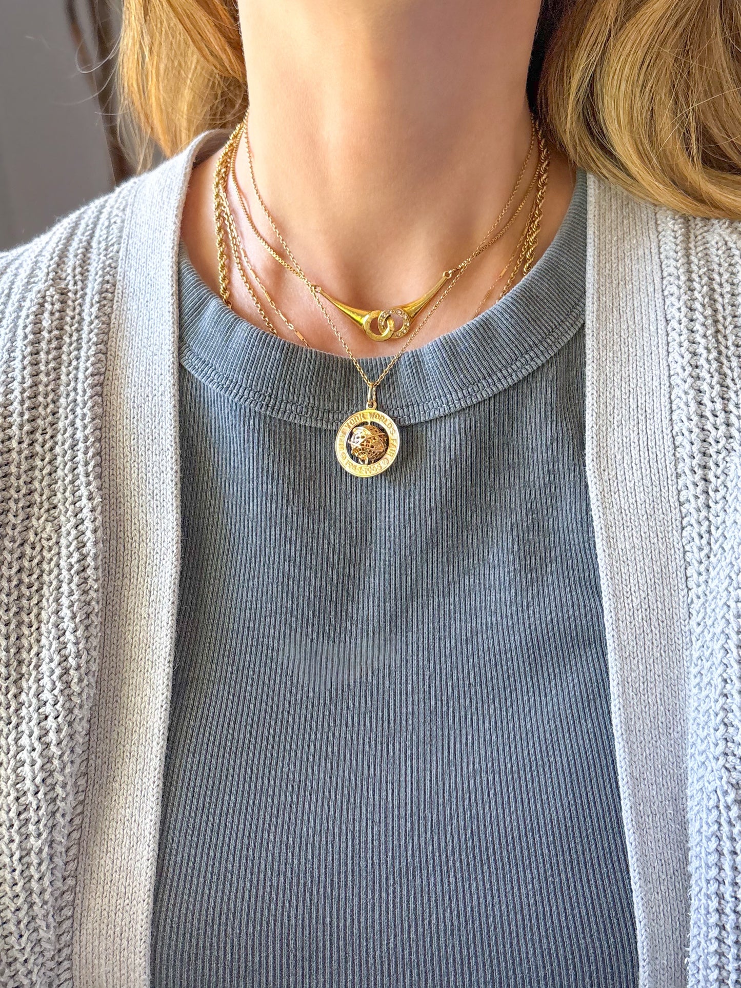 Vintage NYC World Fair 14k Yellow Gold Charm, circa 1960's