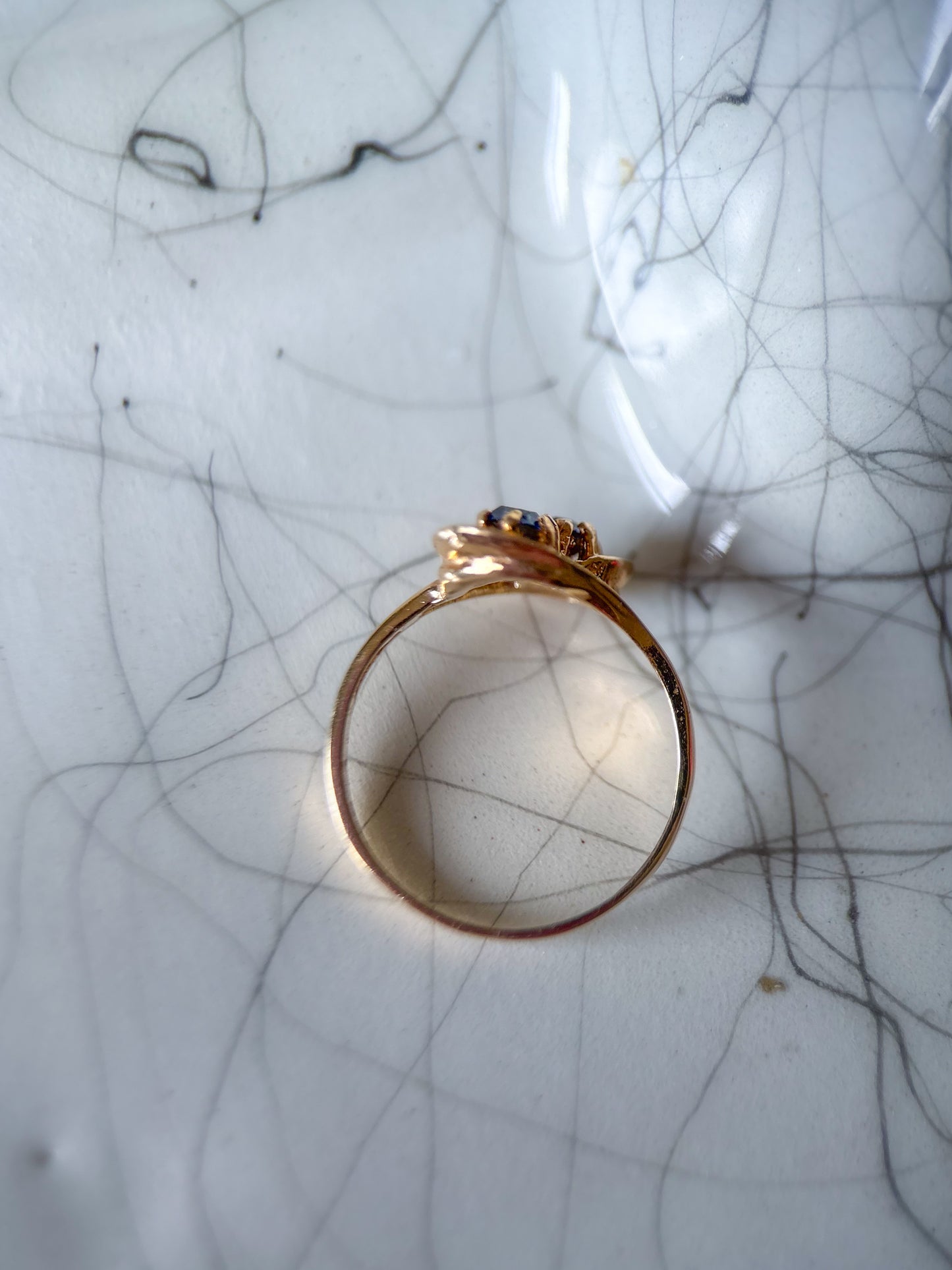 Vintage Blue Stone 14k Yellow Gold Pinky Ring