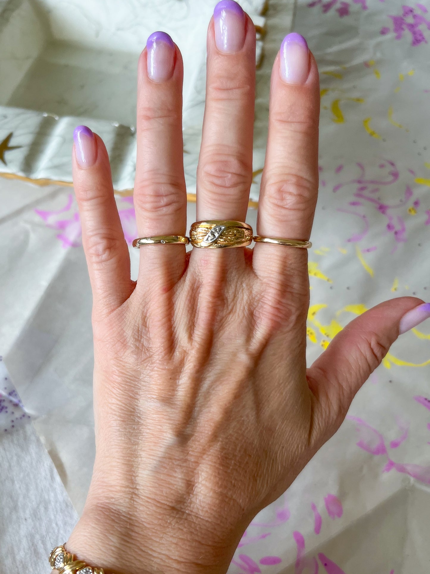Vintage Natural Diamond 14k Yellow Gold Ring