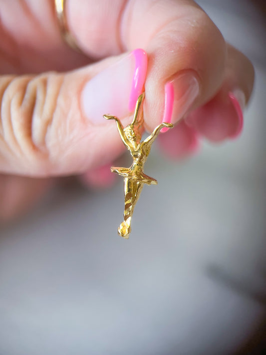 Vintage Ballerina 14k Yellow Gold Charm