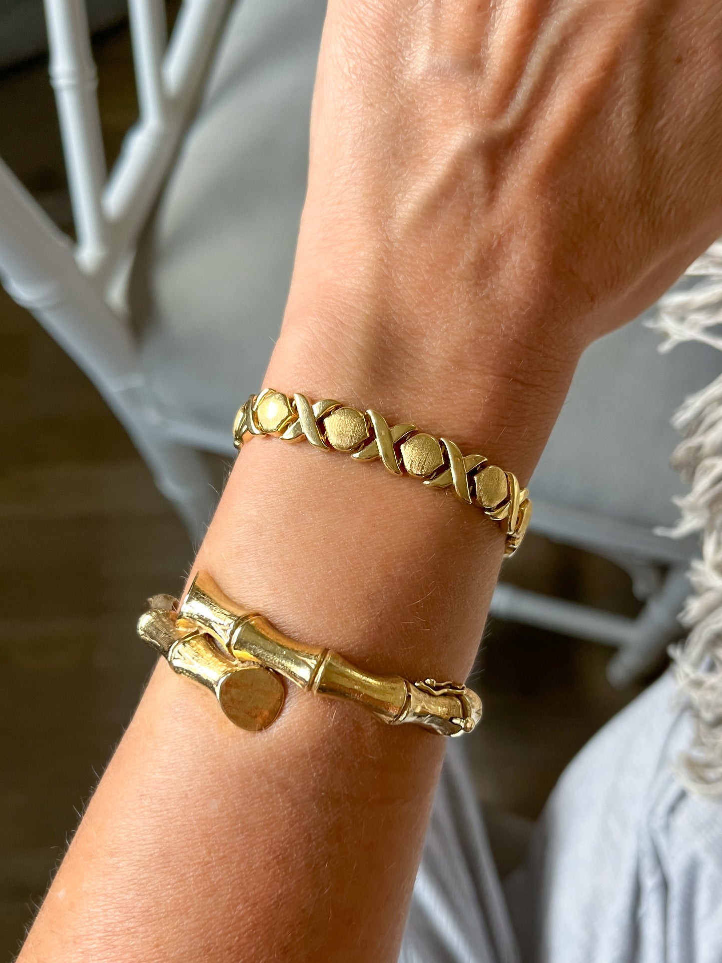 Various Vintage 14k Yellow Gold Flat Link Bracelets