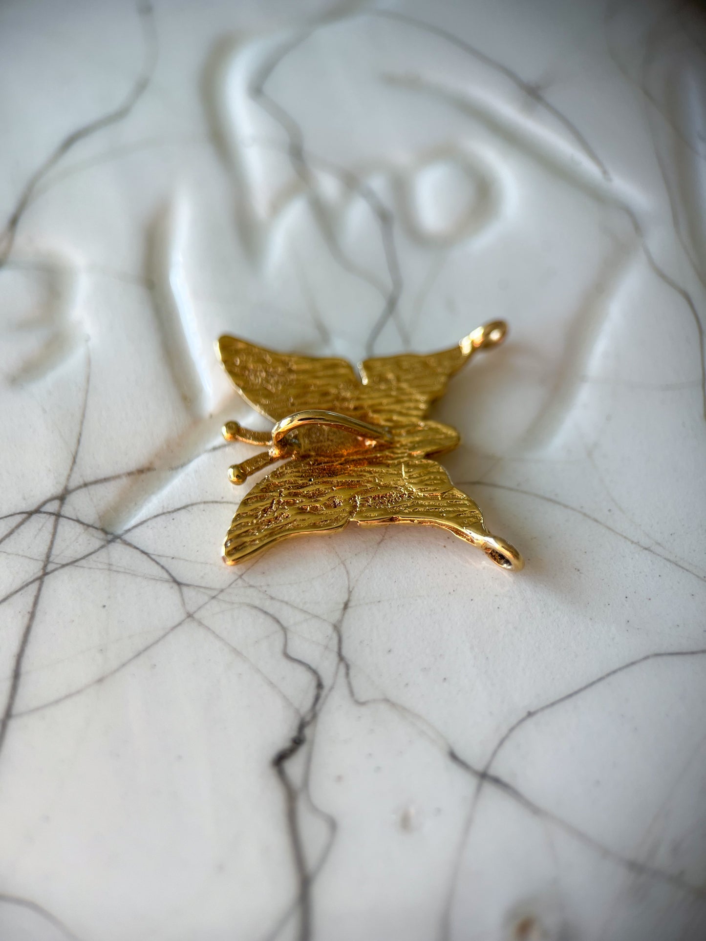 Vintage Butterfly 14k Yellow Gold Charm