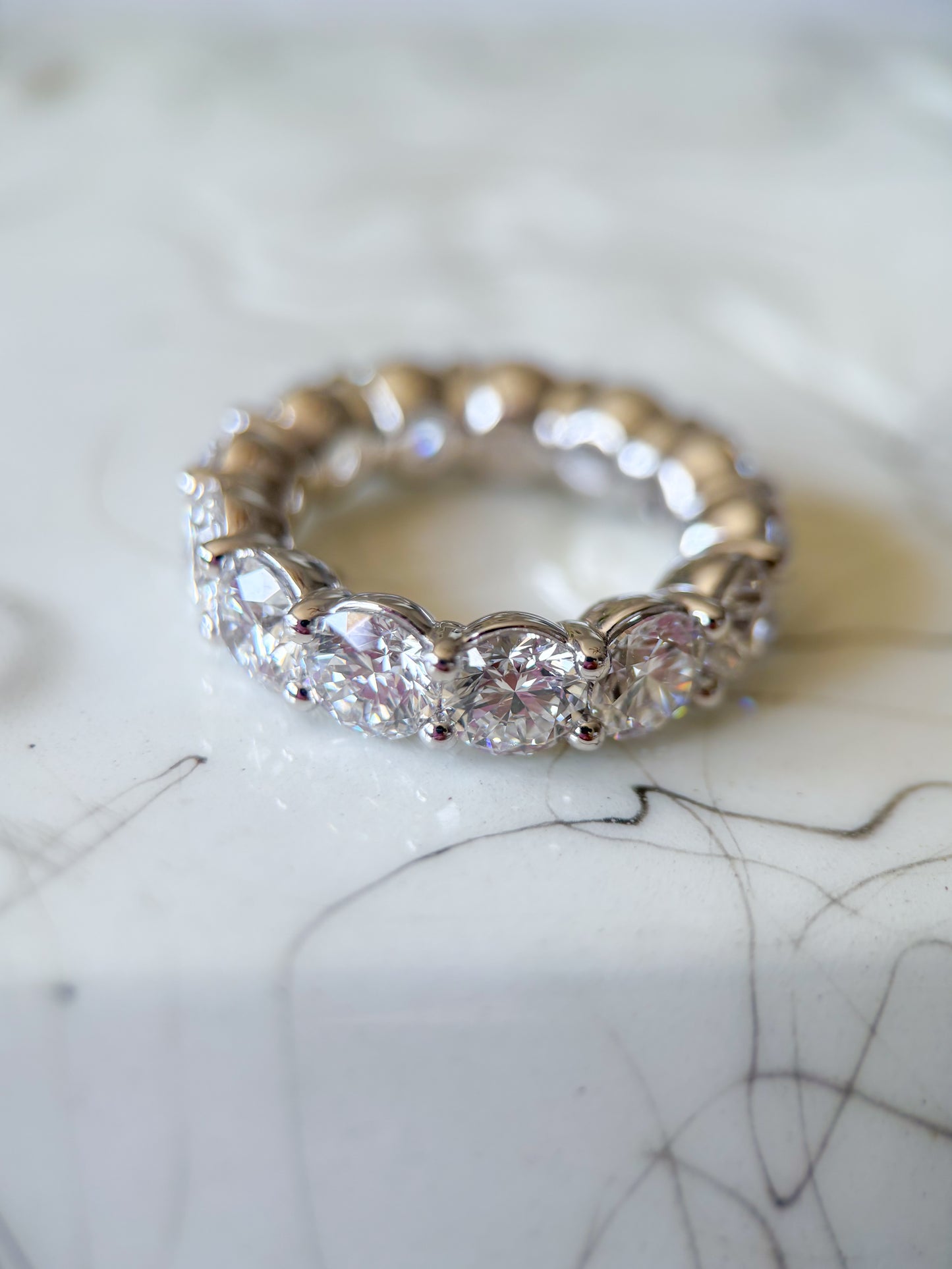 Lab Grown Diamond 14k White Gold Round 9 Carat Eternity Band