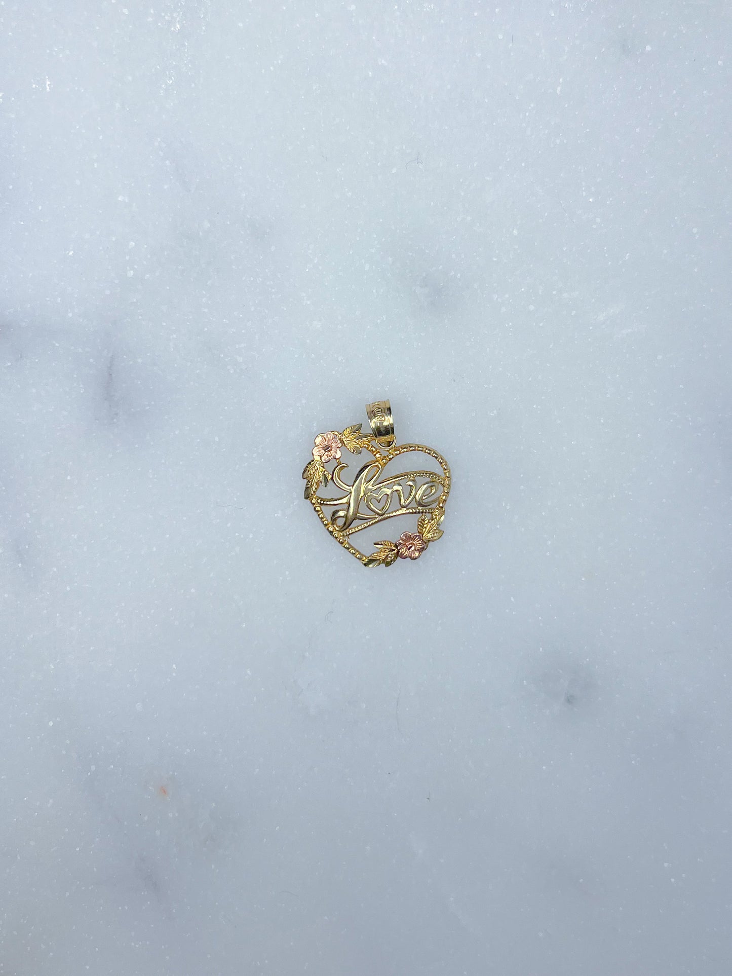 Vintage “Love” Heart 10k Yellow Gold Charm