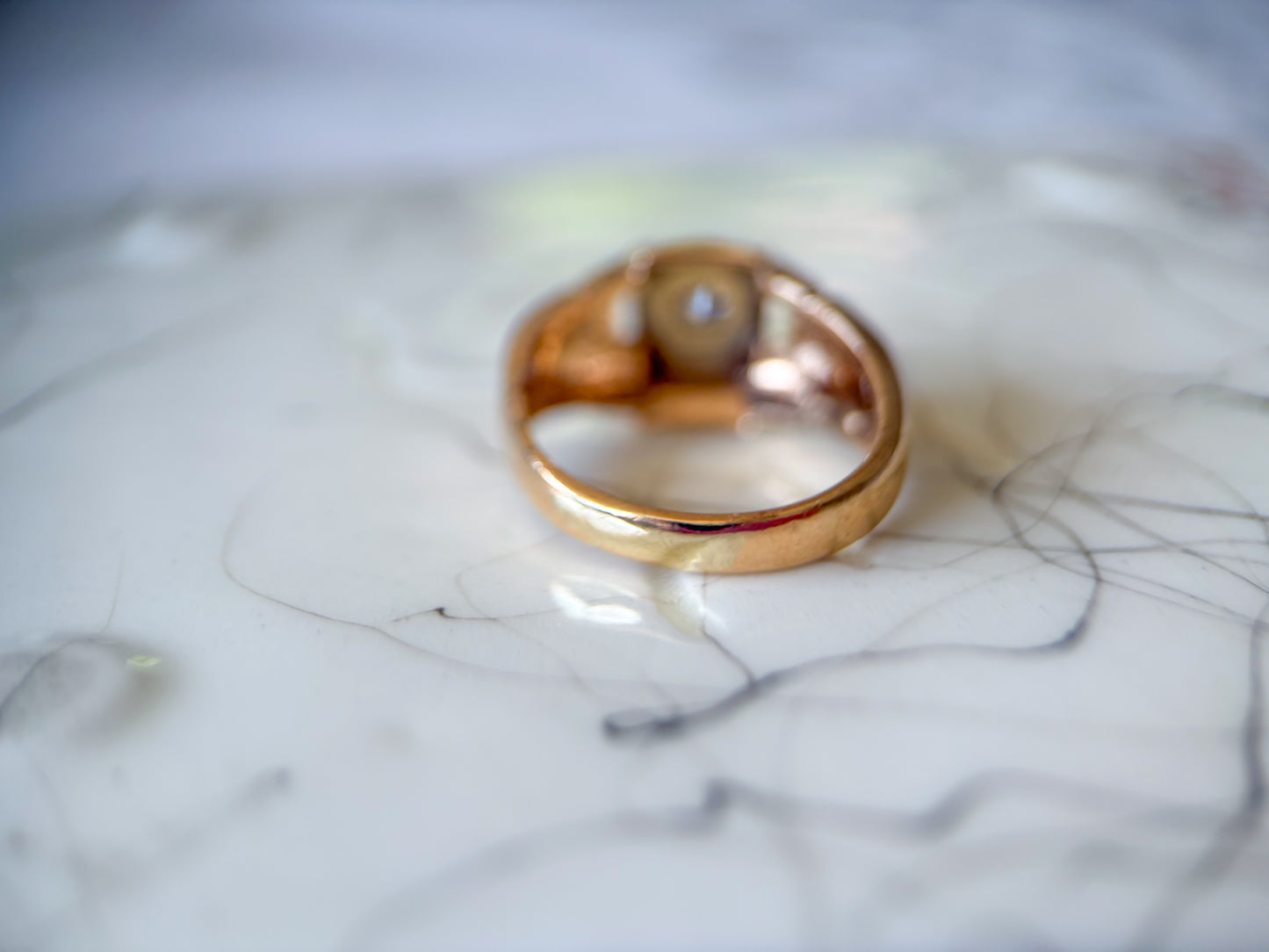 Vintage Natural Diamond 14k Yellow Gold Ring