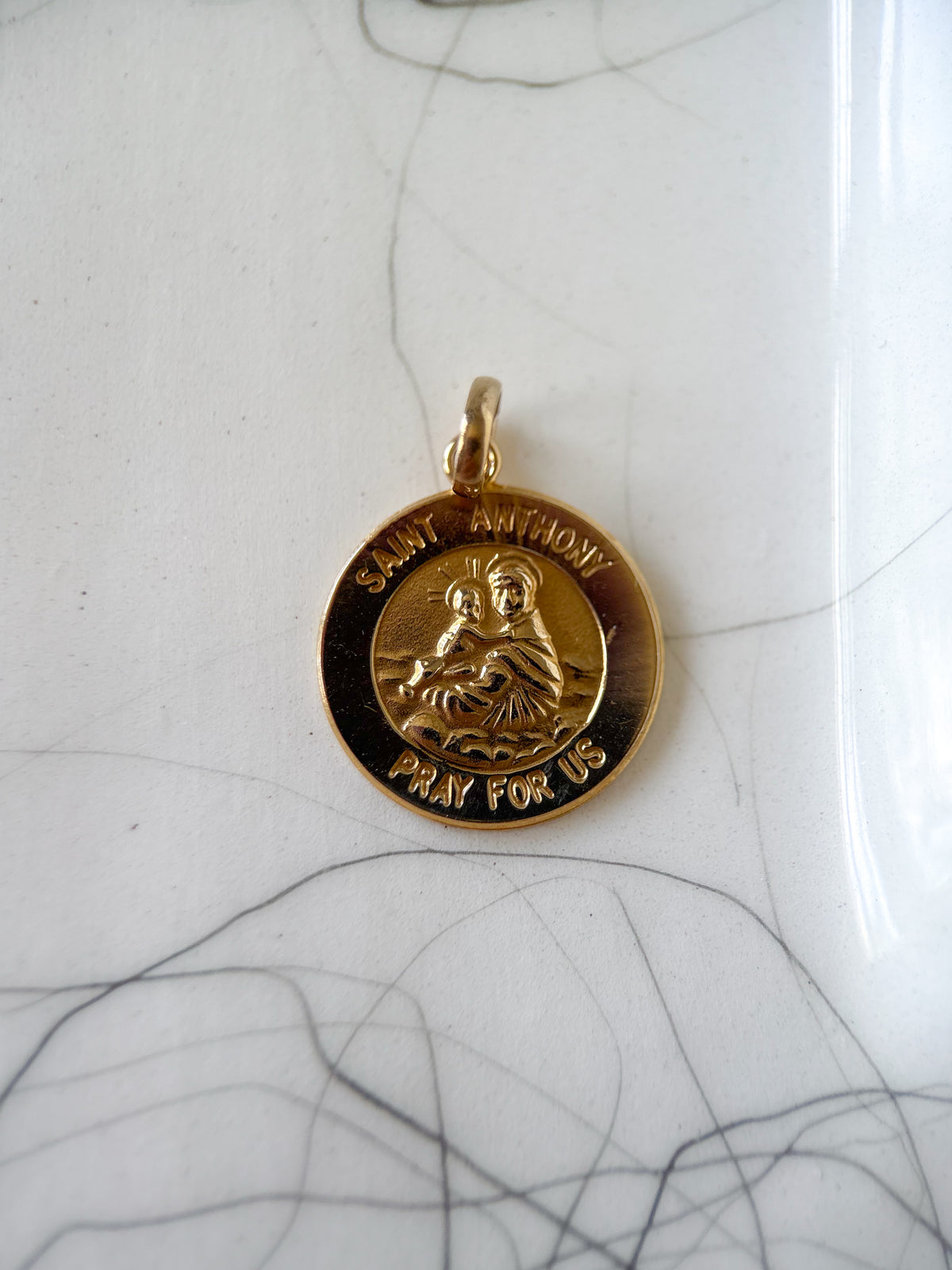 Vintage Saint Anthony 14k Yellow Gold Charm