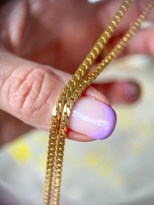 Vintage Curb Chain 14k Yellow Gold 19.5 Inch Necklace