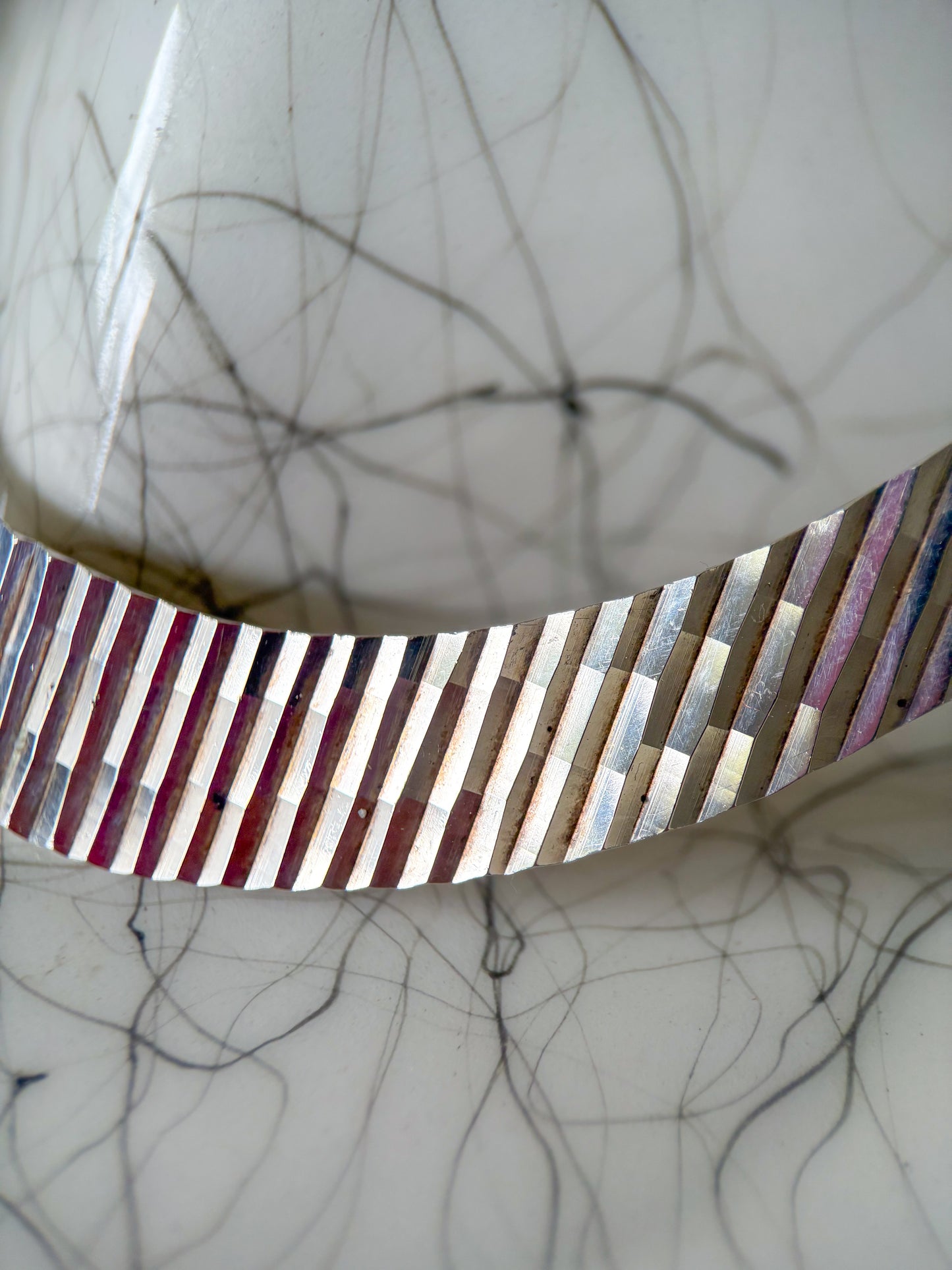 Vintage Sterling Silver Collar Necklace, circa 1970s