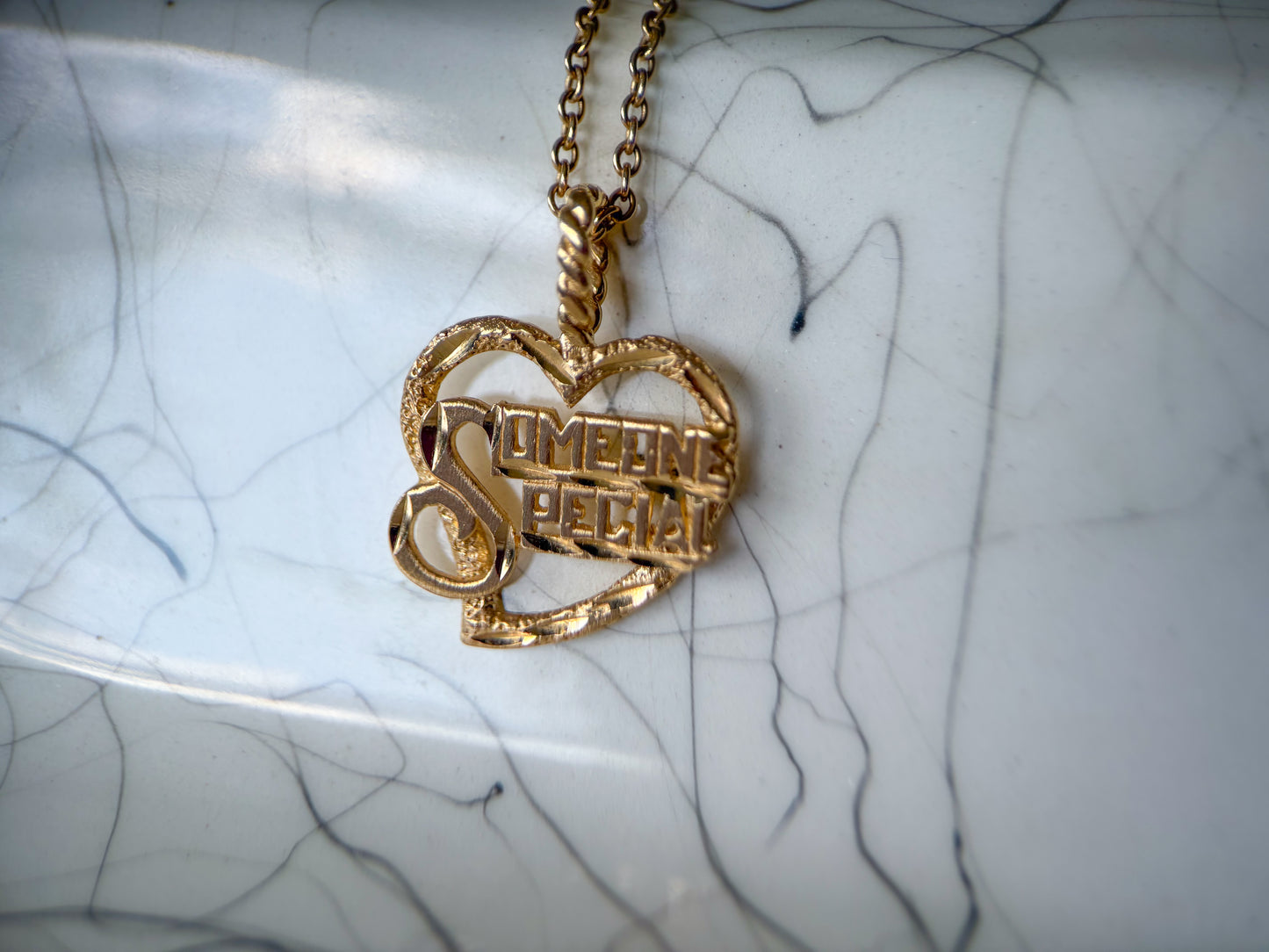 Vintage “Someone Special" 14k Yellow Gold Heart Charm
