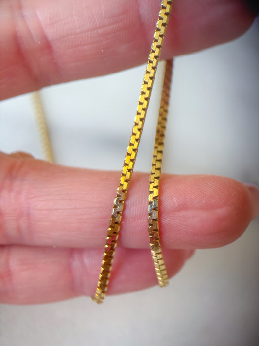 Vintage Boston Link Chain 14k Yellow Gold 18 Inch Chain Necklace