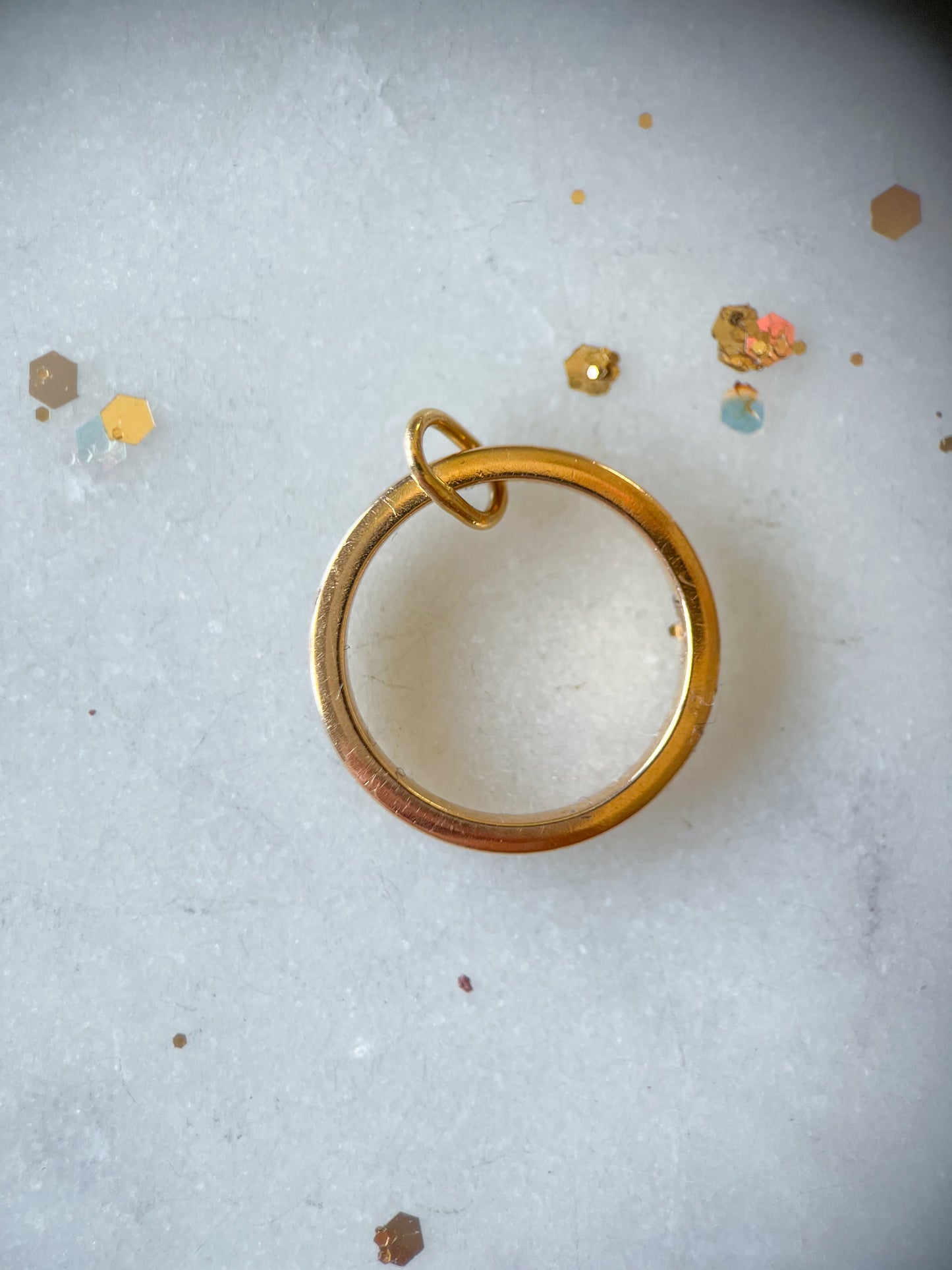 Vintage Loop Ring 14k Yellow Gold Charm