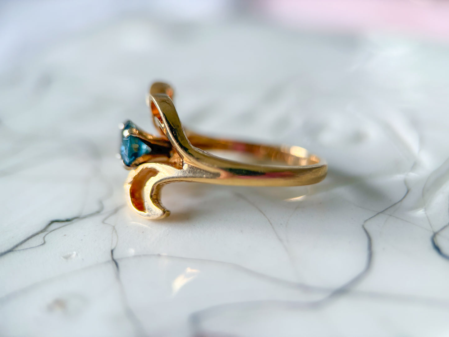 Various Vintage Natural Topaz 14k Yellow Gold Rings