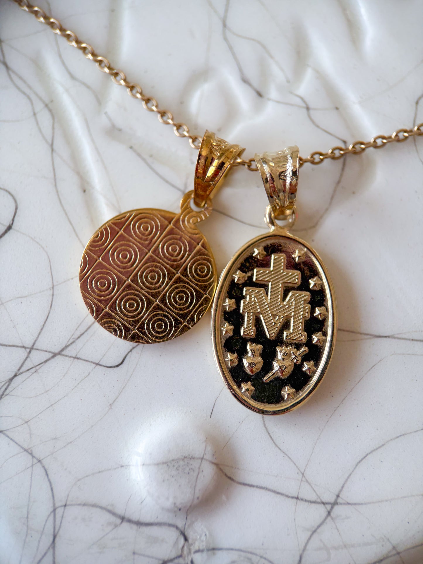 Saint Joseph and Mary 10k Yellow Gold Charms