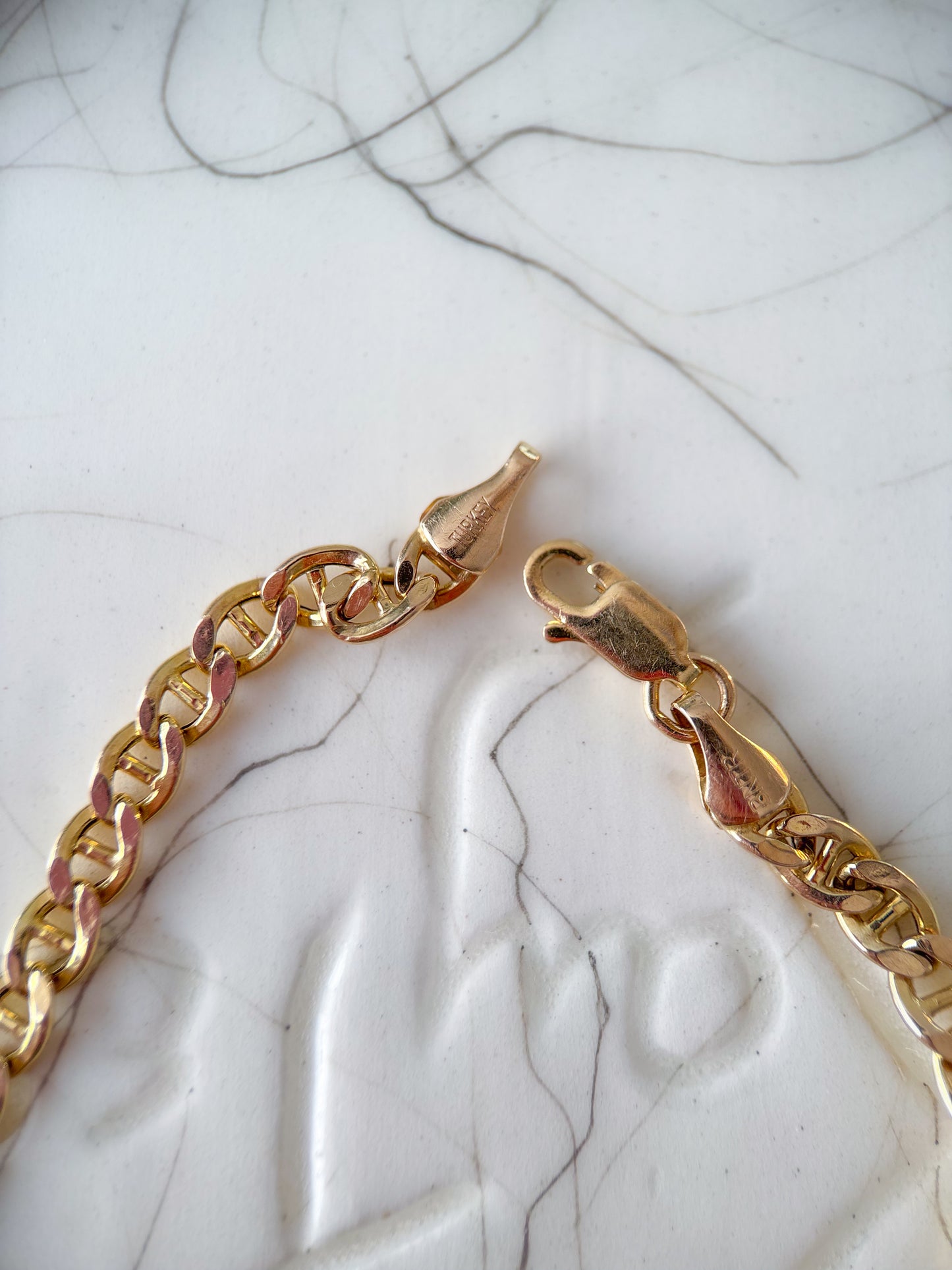 Vintage Mariner 10k Yellow Gold Chain 7.5 Inch Bracelet