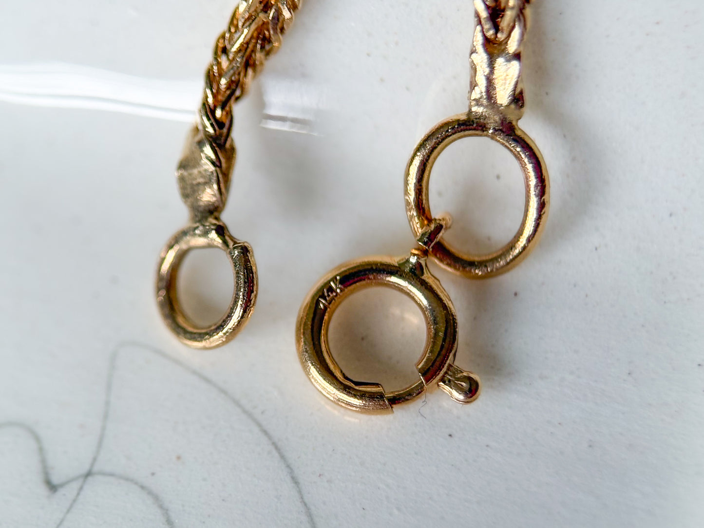 Vintage Twisted Chain 14k Yellow Gold 18 Inch Necklace